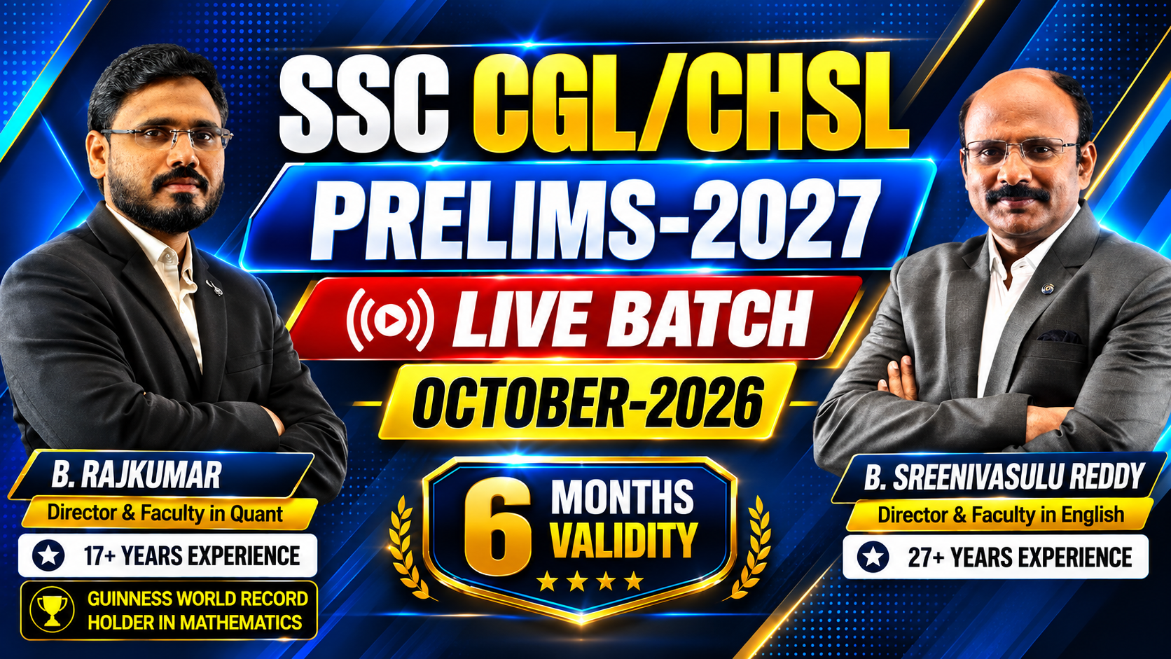 SSC CGL/CHSL LIVE BATCH OCTOBER- 2026 (6 MONTHS VALIDITY)