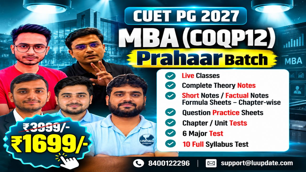 CUET PG 2027 MBA (COQP12)Prahaar Batch