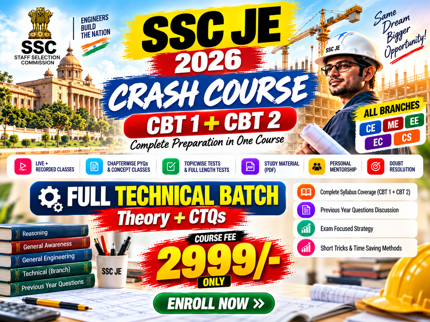 SSC JE Crash Course + Full Technical Course (Eduquity Pattern)