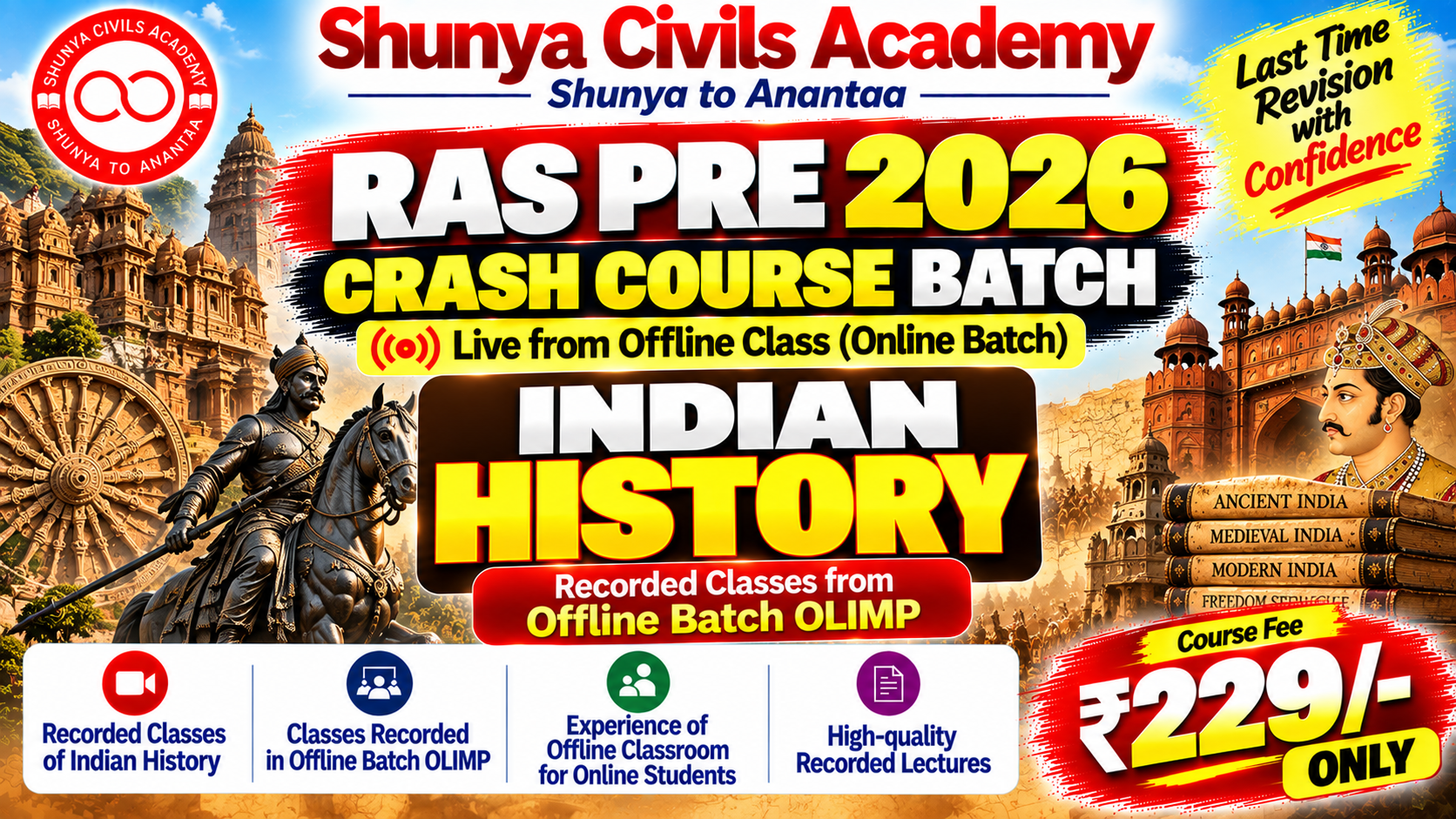 RAS PRE 2026 Indian History Revision Batch (Live from Offline Class)