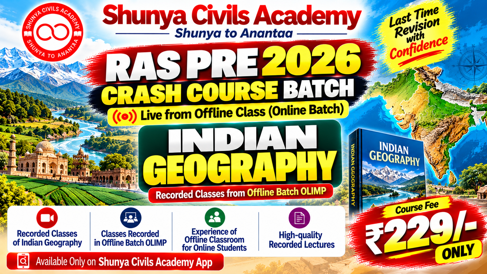 RAS PRE 2026 Indian Geography Revision Batch (Live from Offline Class)