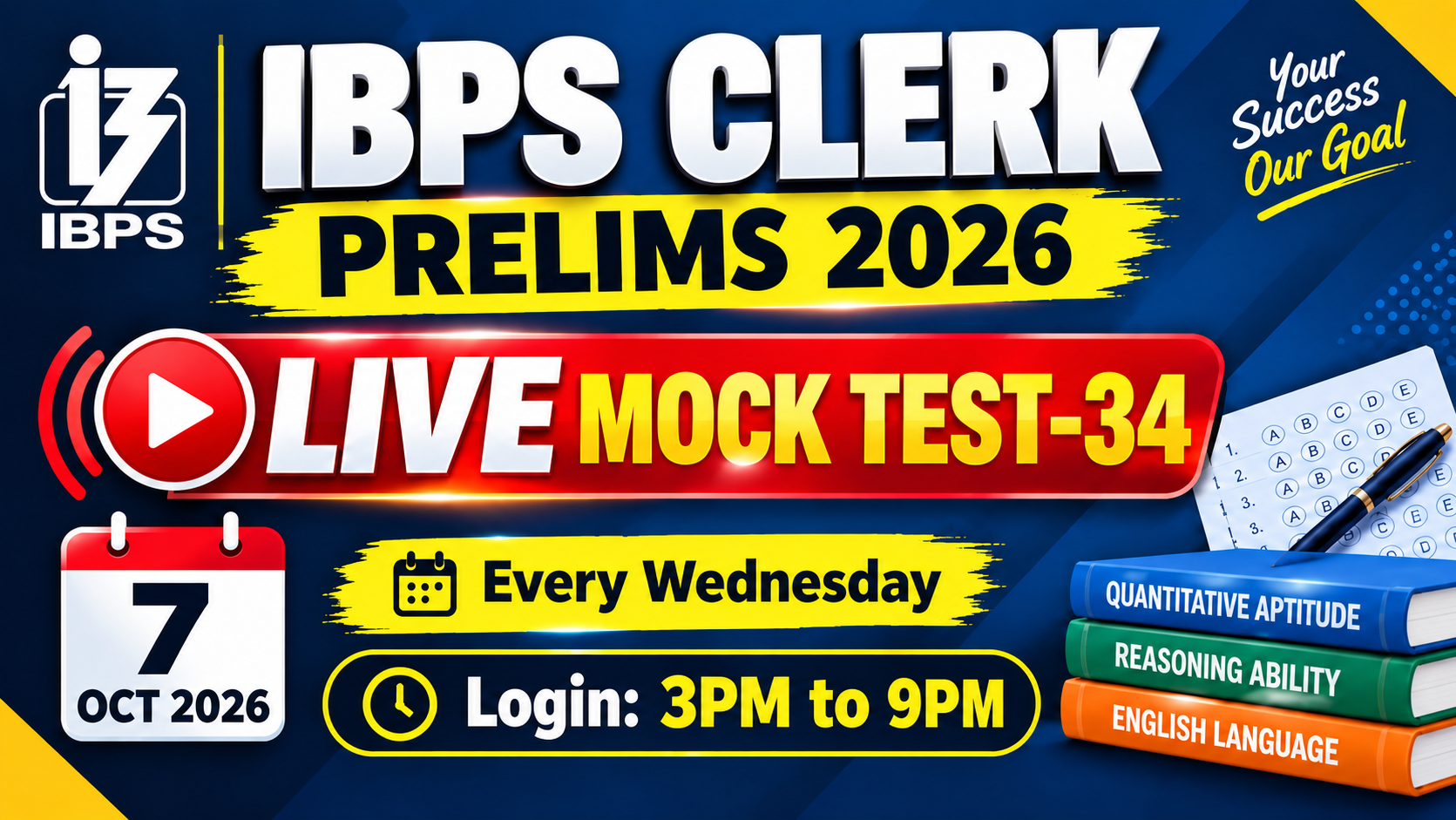 IBPS Clerk Prelims Live Mock 2026