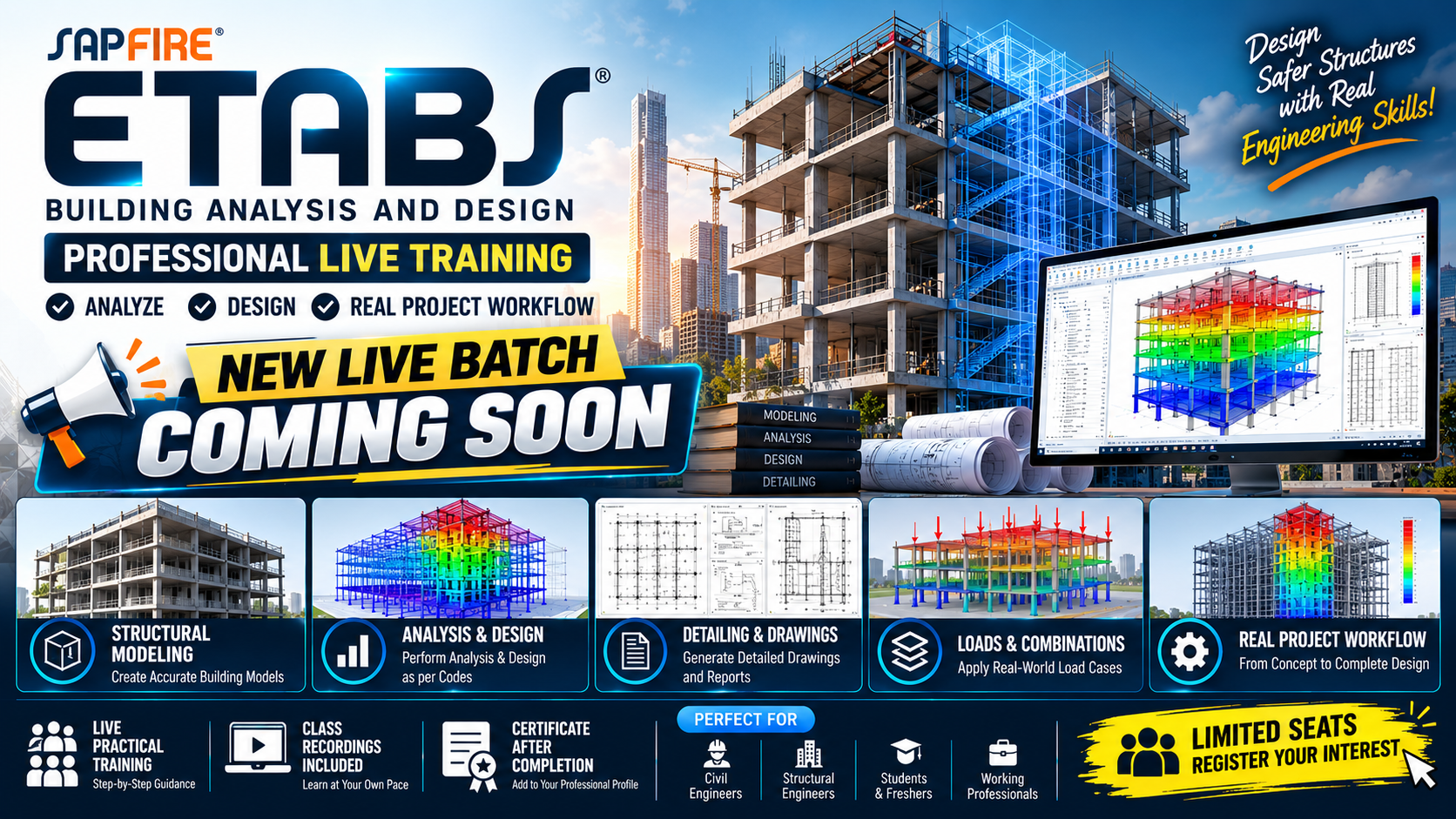 ETABS Professional Training for Structural Live 🟢Engineers 