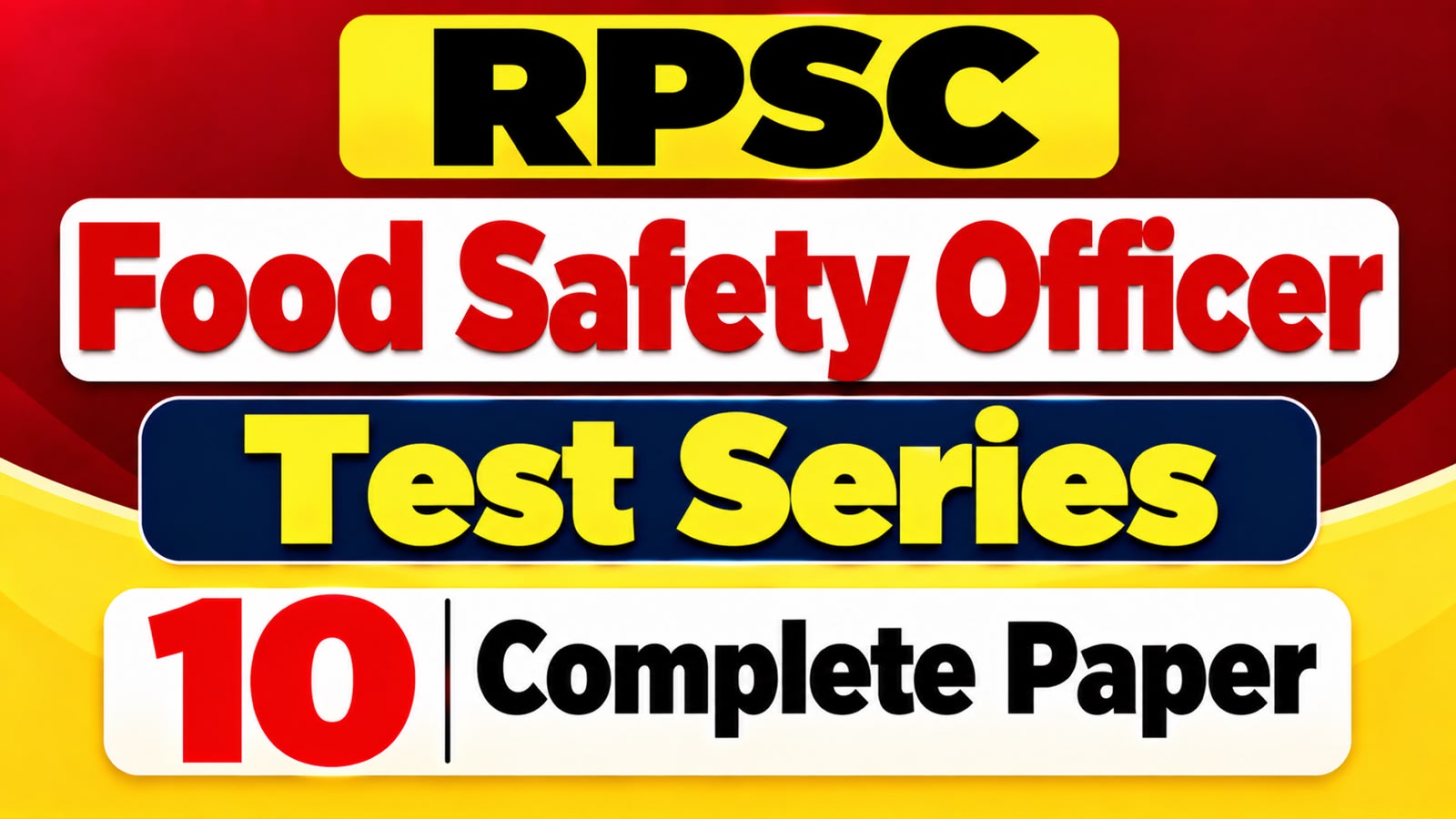 RPSC Food Safety Officer Test Series 