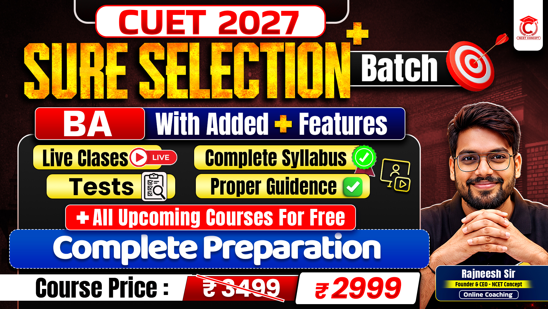 CUET 2027 | Sure Selection Plus Batch | BA Complete Preparation