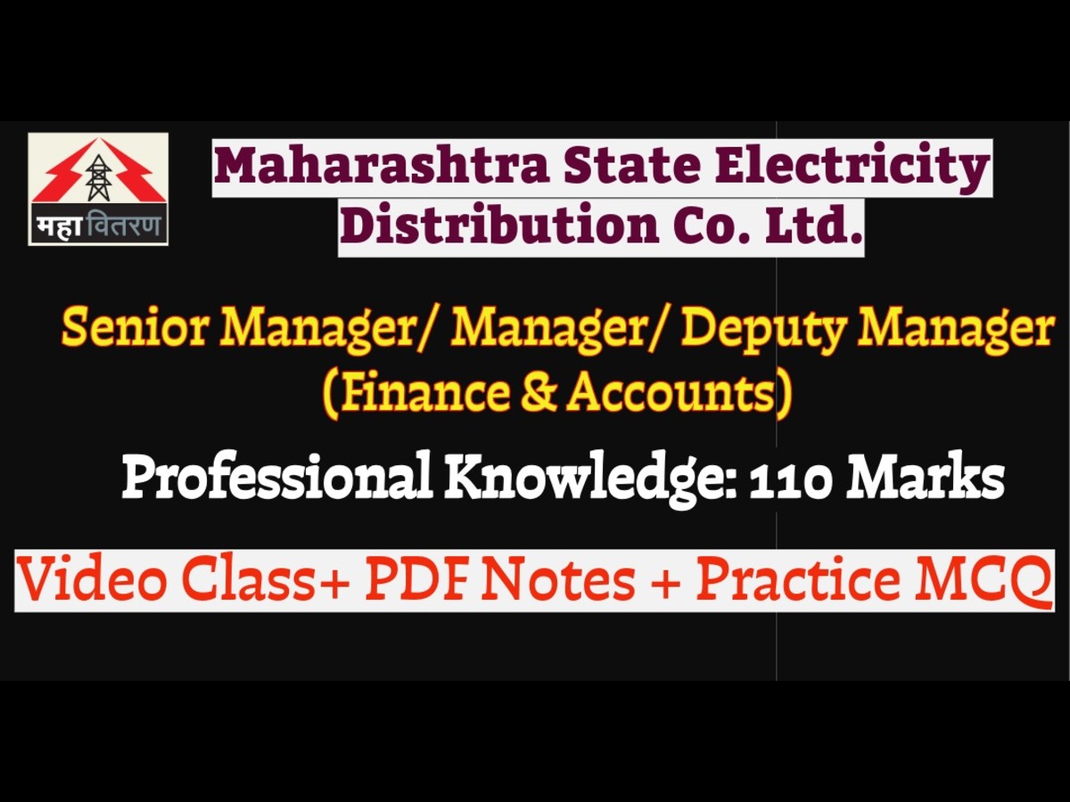 MAHA VITRAN Senior Manager/ Manager/ Deputy Manager (Finance & Accounts)
