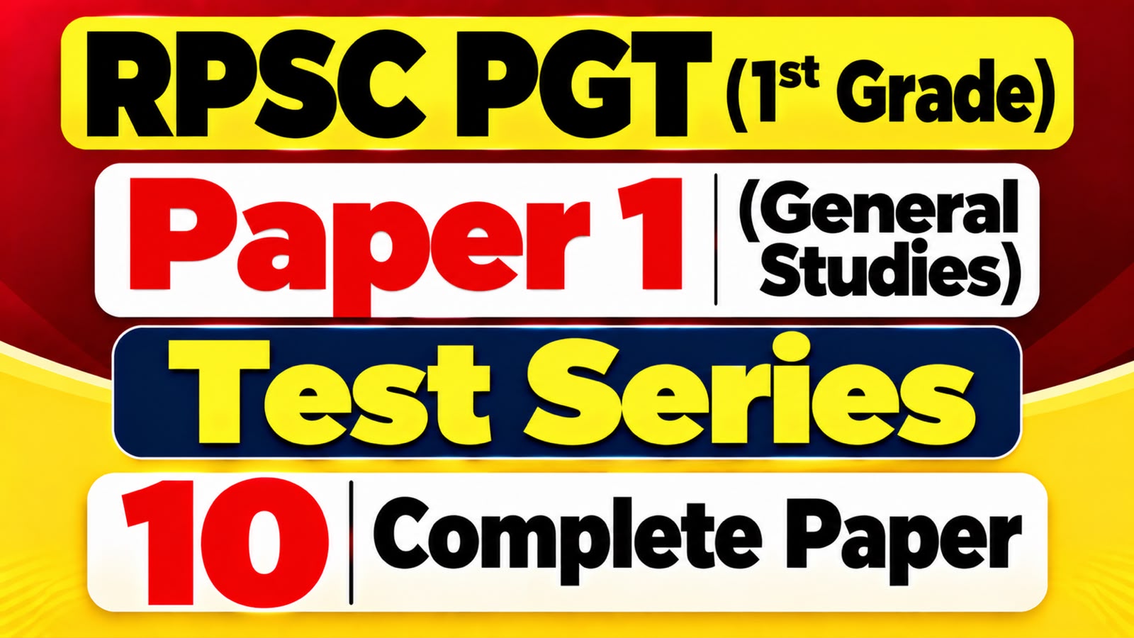 RPSC PGT 1st Grade [GK] Test Serise 
