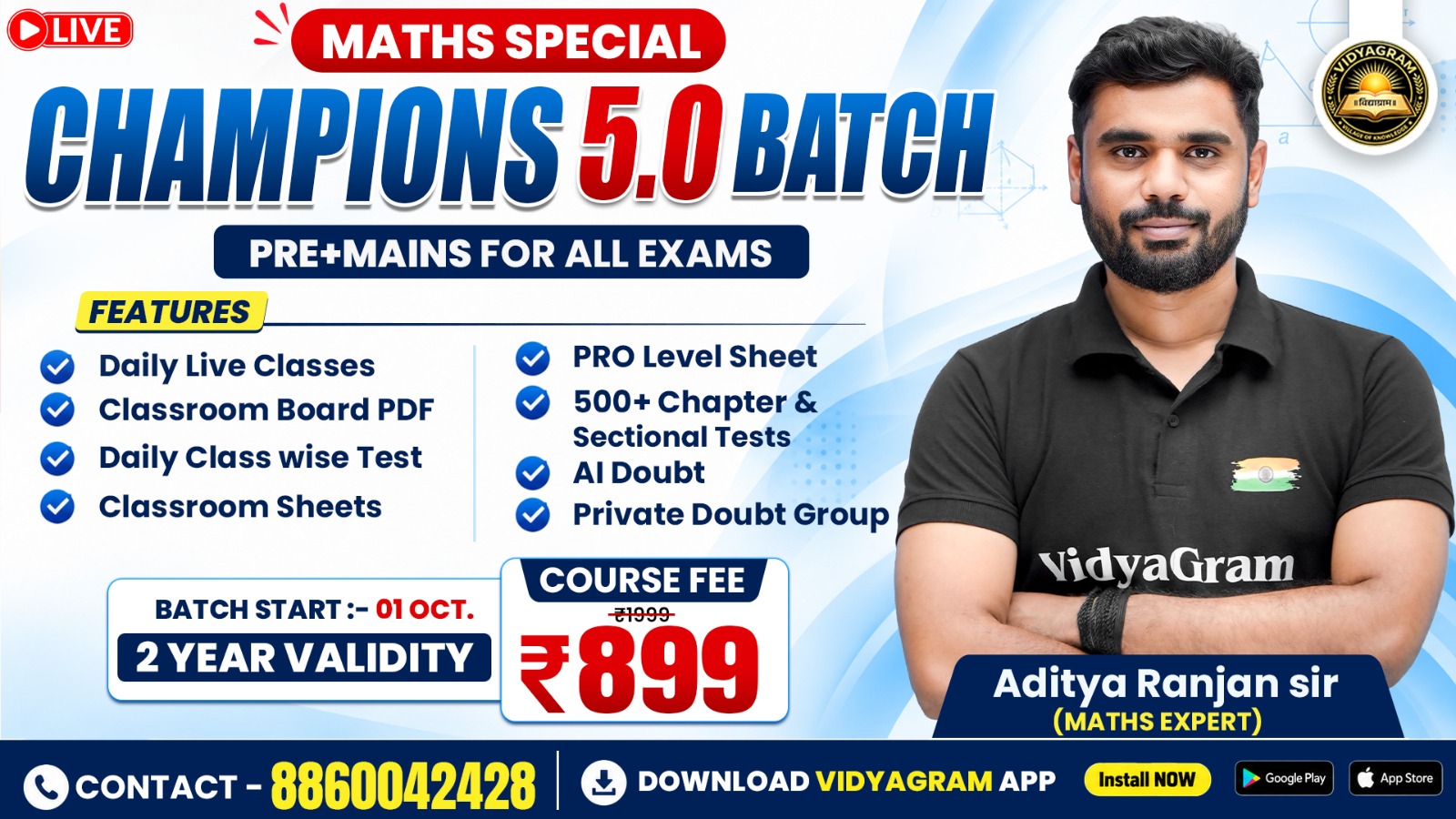 🎯 Champions 5.0 Maths Special 🔴 LIVE BATCH by ADITYA SIR (Arithmetic + Advance)( Pre + Mains) For all Exams Starts From 01 Oct 2026