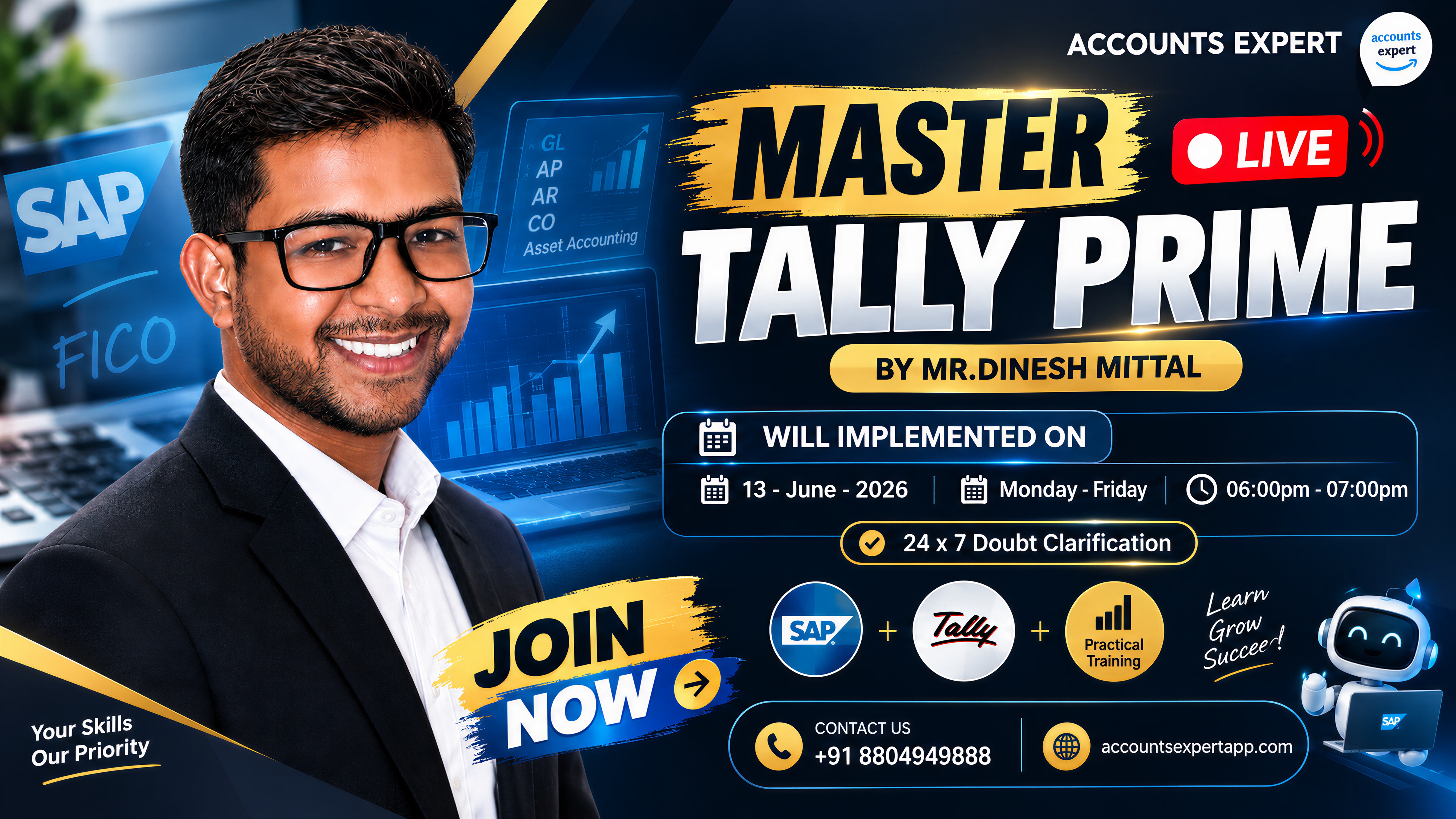 Tally Prime Expert LIVE Course for Professionals 