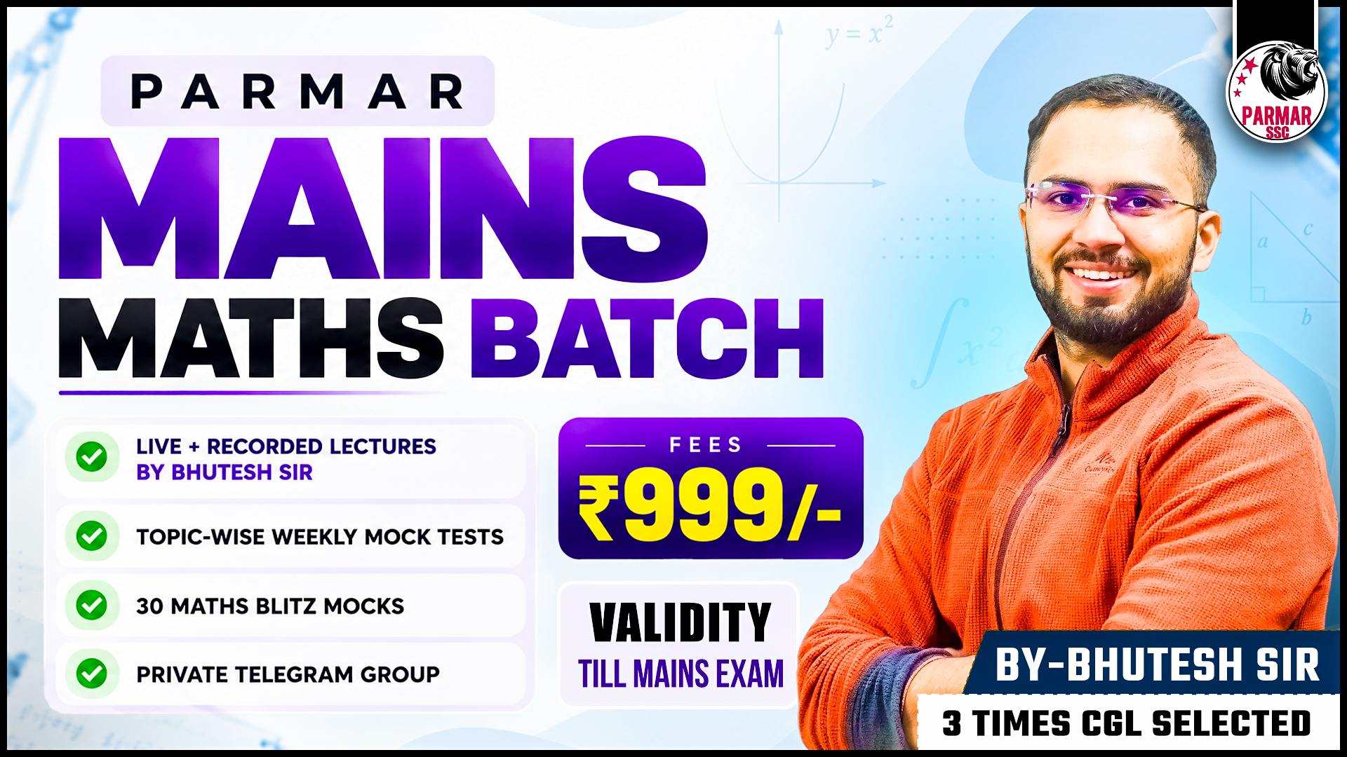 PARMAR MATHS SSC CGL MAINS BATCH 2026