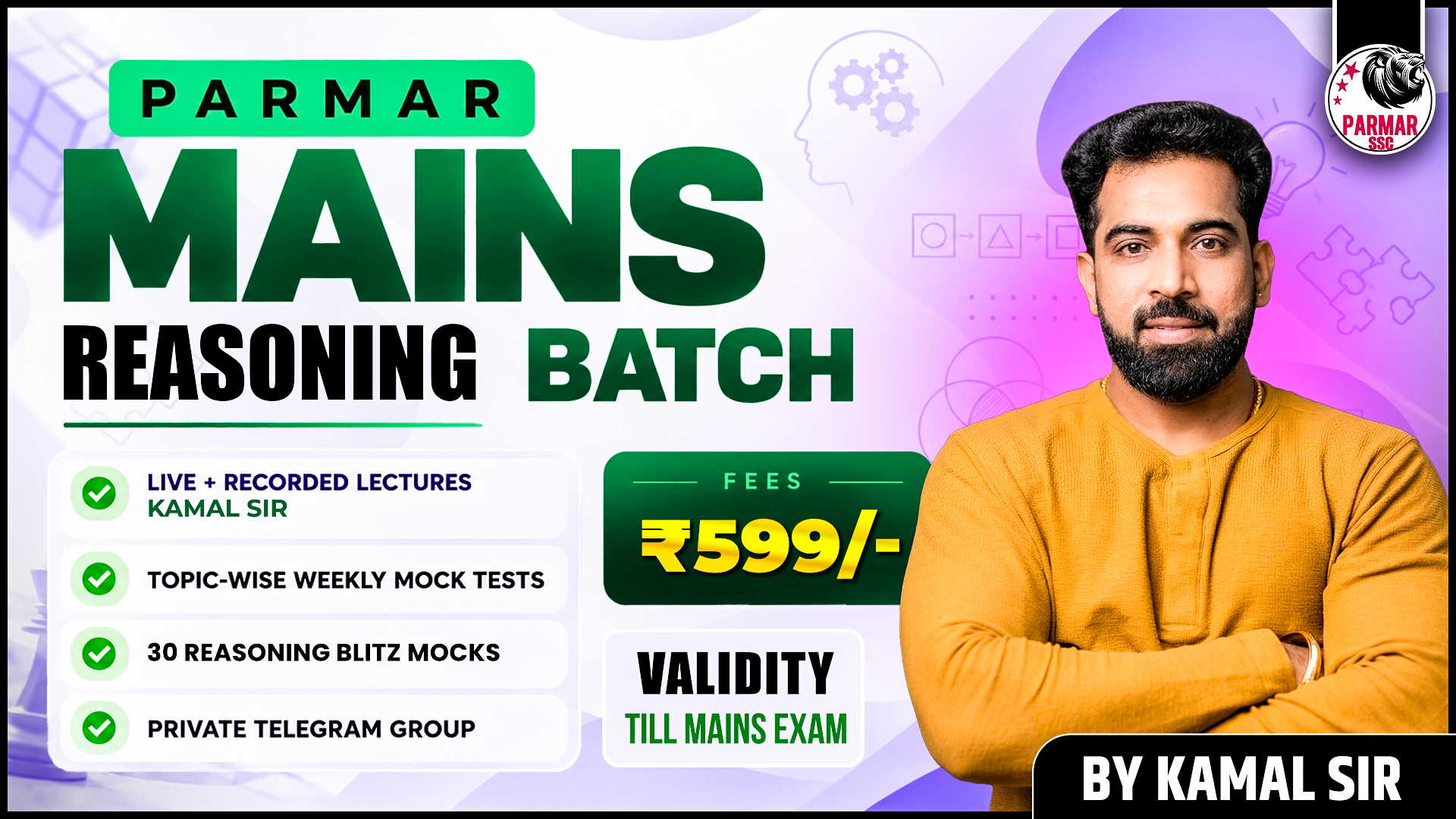 PARMAR REASONING SSC CGL MAINS BATCH 2026