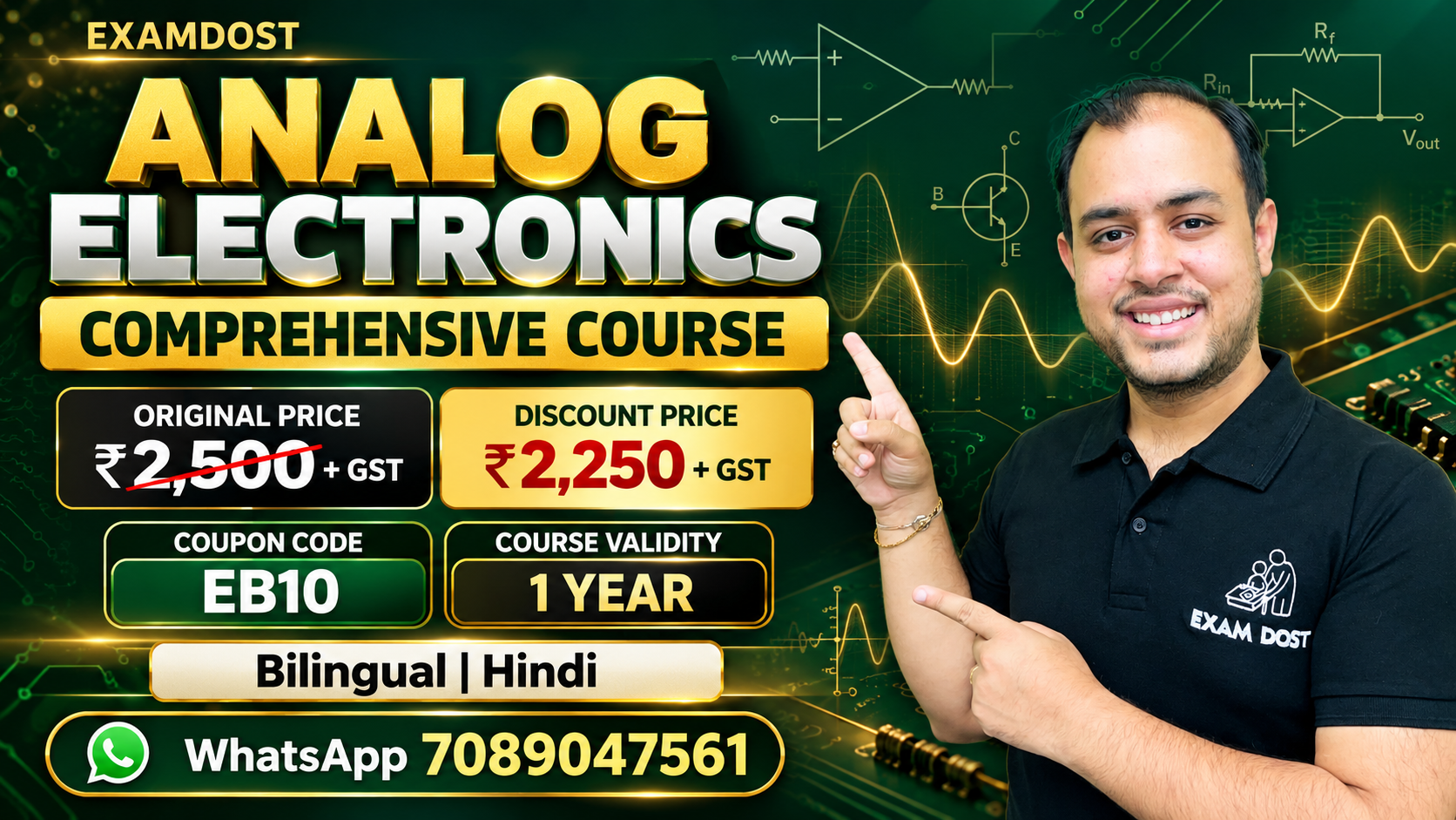 Analog Electronics Comprehensive Course - Bilingual | Hindi ( Recorded )