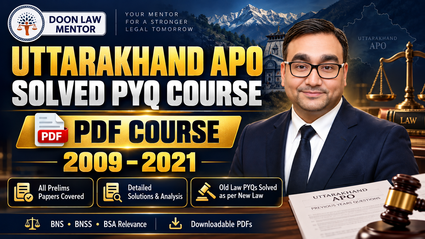 Uttarakhand APO Solved PYQ Course | 2009–2021 | PDF Course