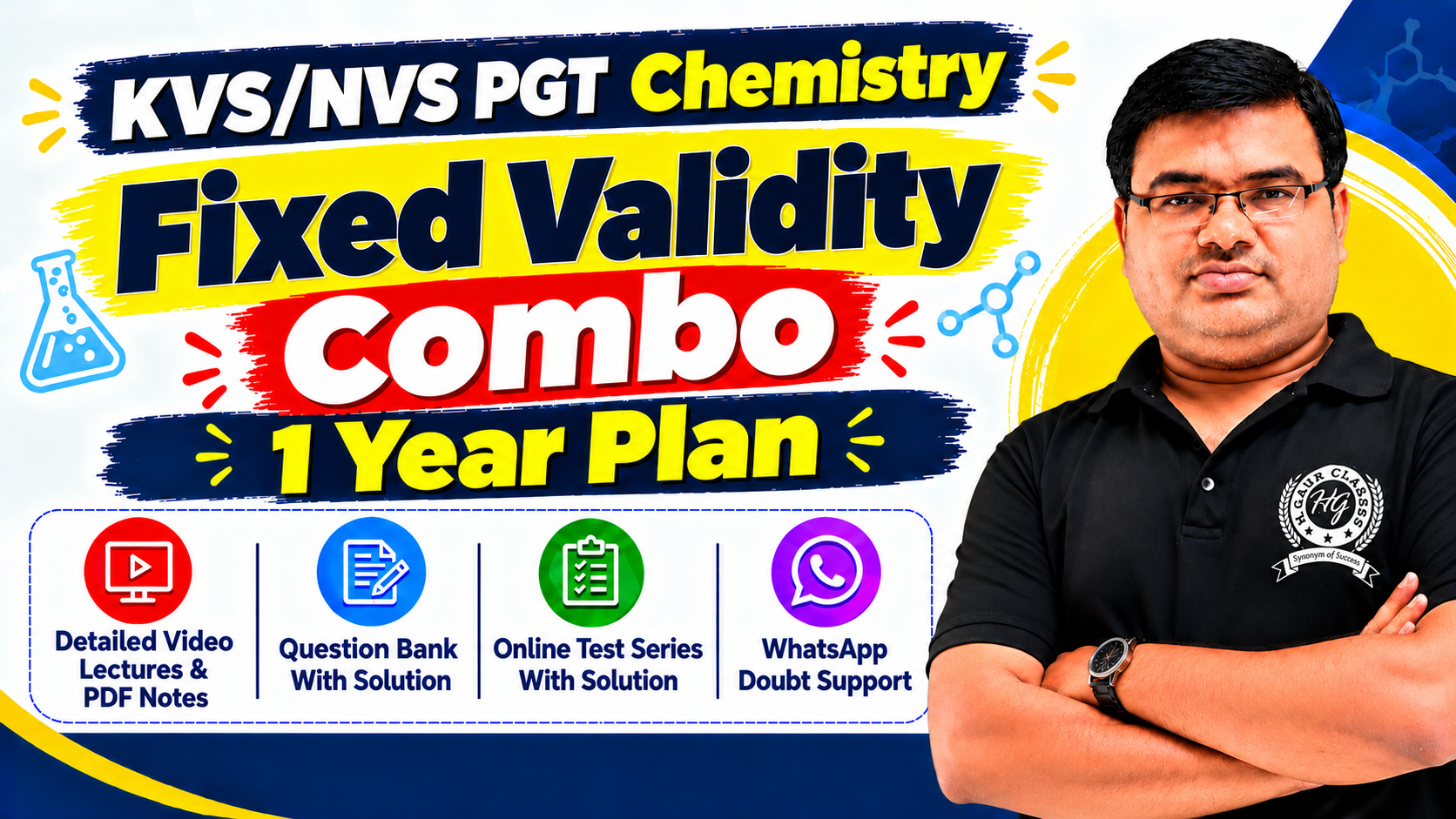 Fixed Validity Combo For KVS/NVS PGT Chemistry - 1 Year Plan