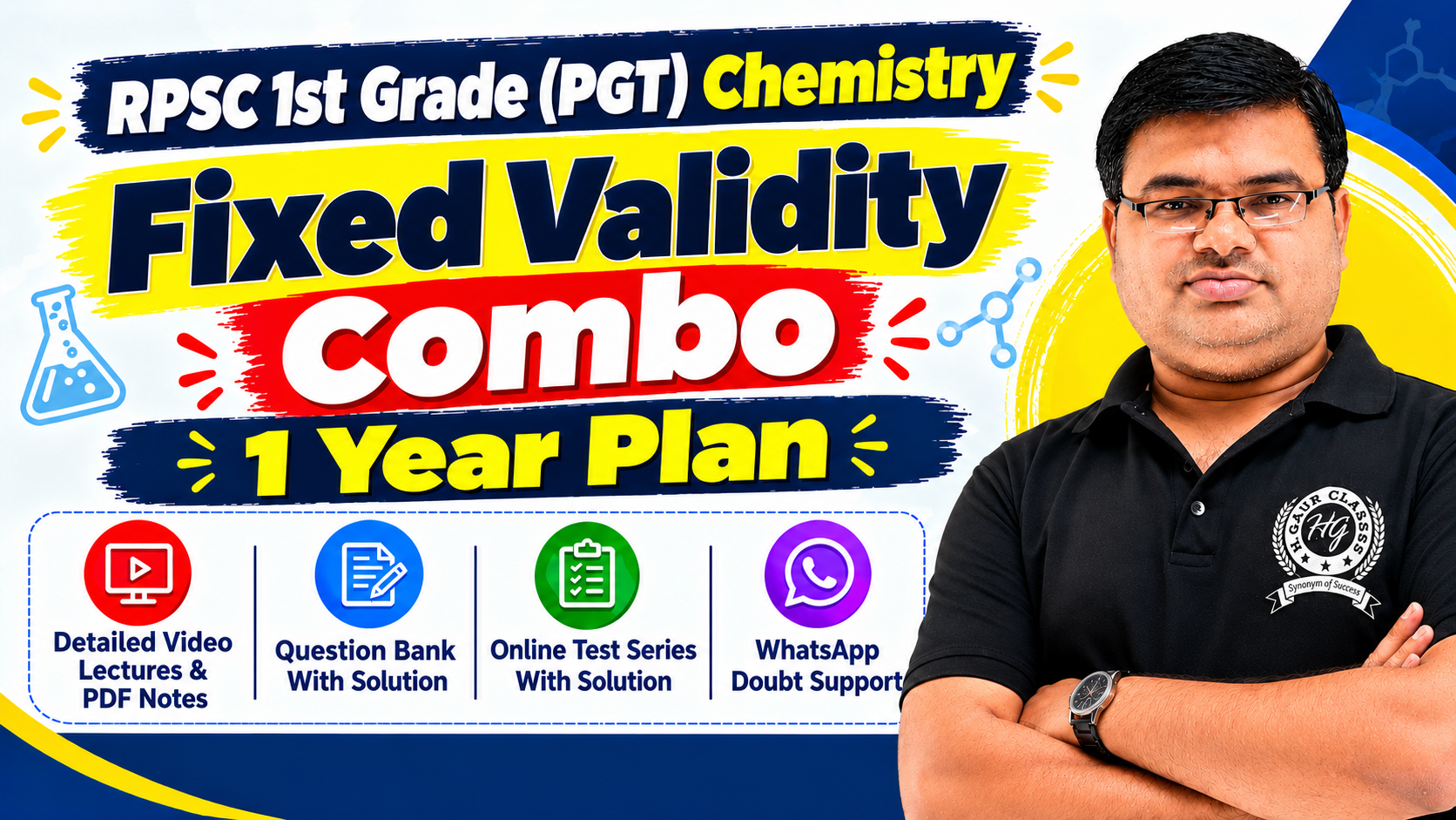 Fixed Validity Combo For RPSC 1st Grade (PGT) Chemistry - 1 Year Plan