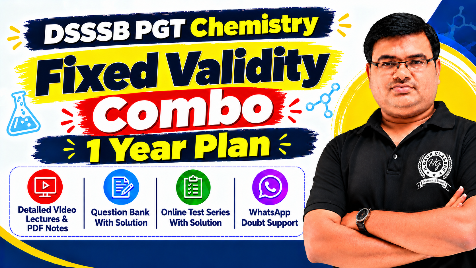 Fixed Validity Combo For DSSSB PGT Chemistry - 1 Year Plan