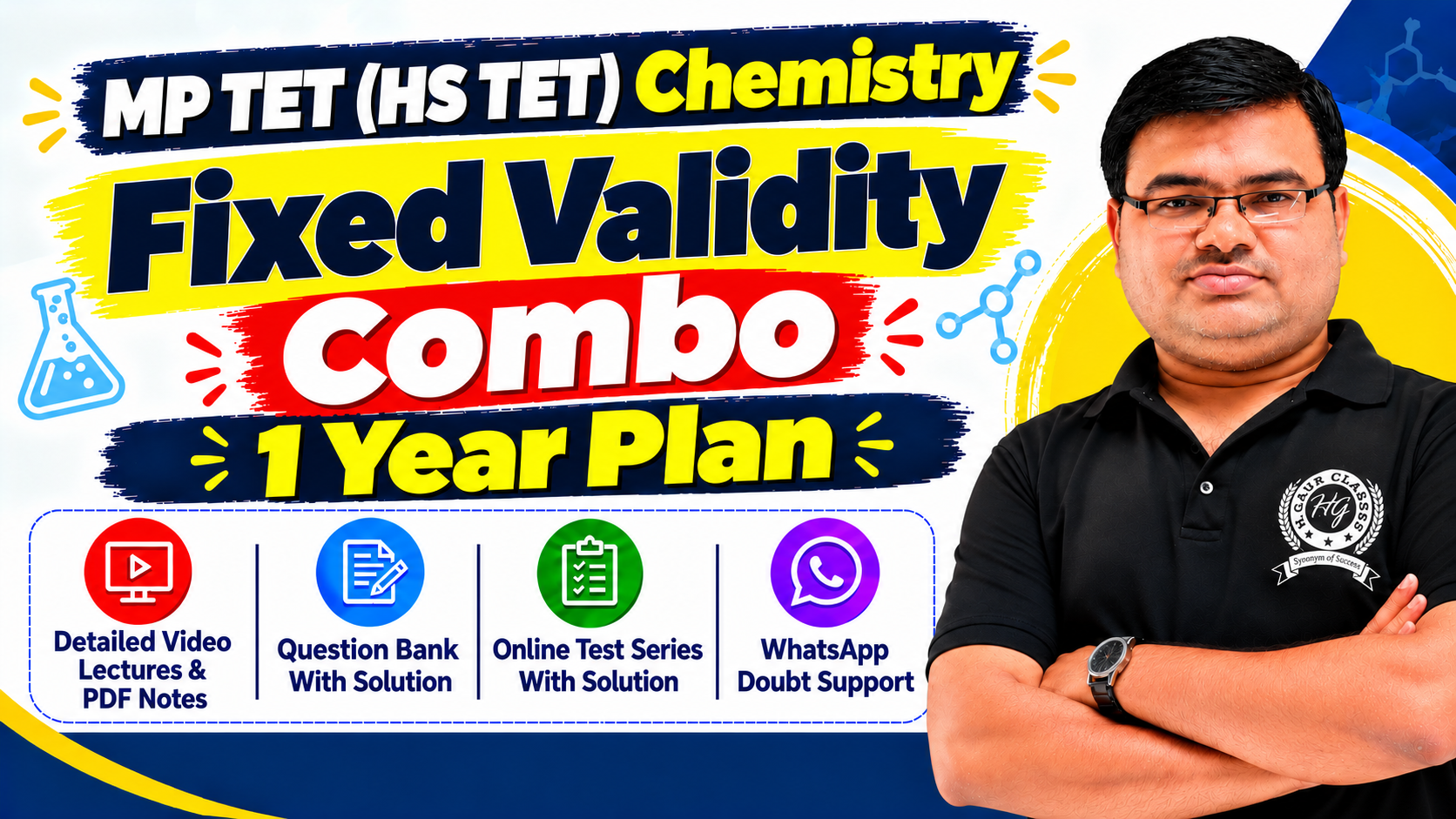 Fixed Validity Combo For MP TET (HS TET) Chemistry - 1 Year Plan