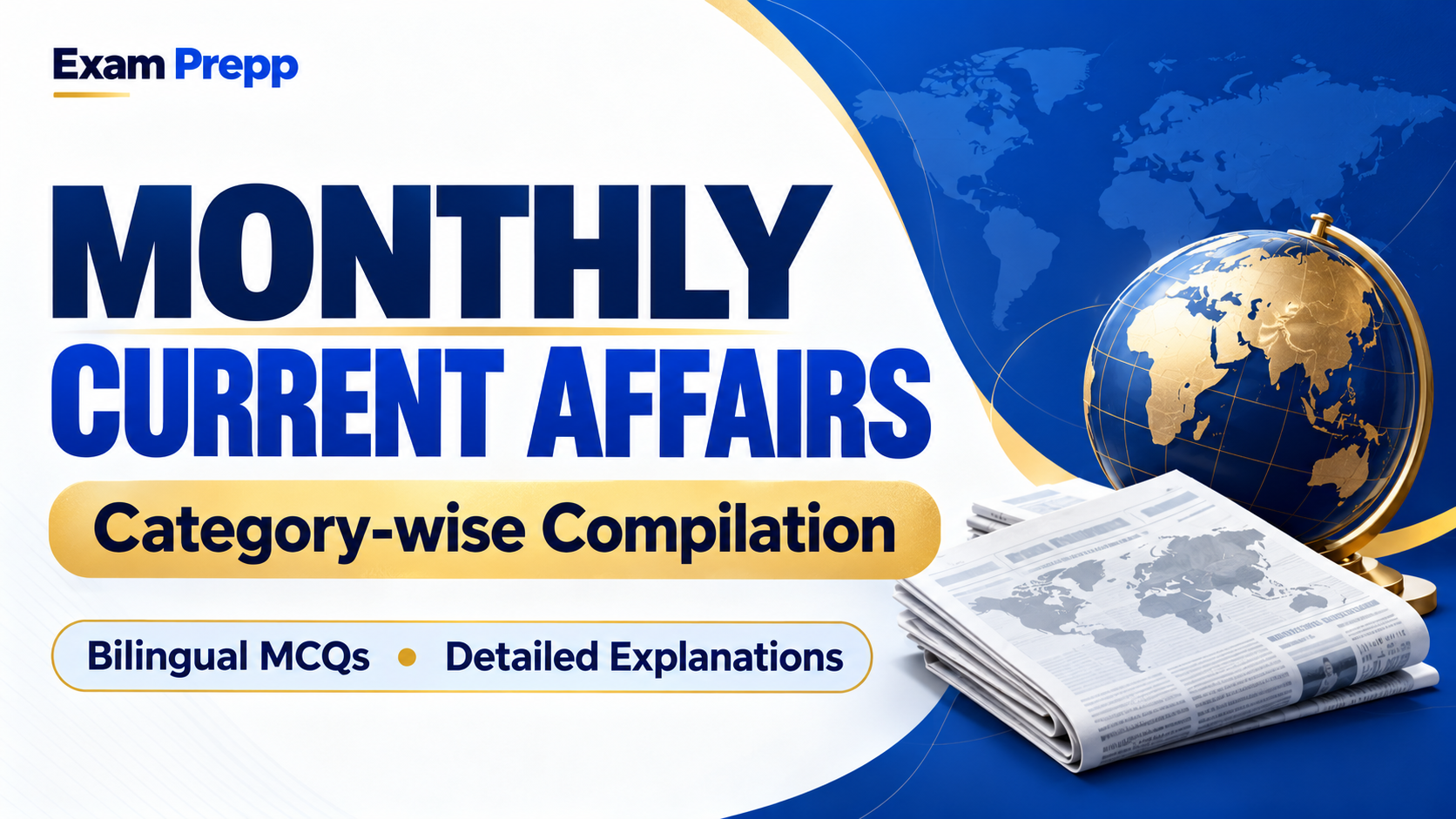 Free Monthly Current Affairs PDFs & Bilingual MCQs