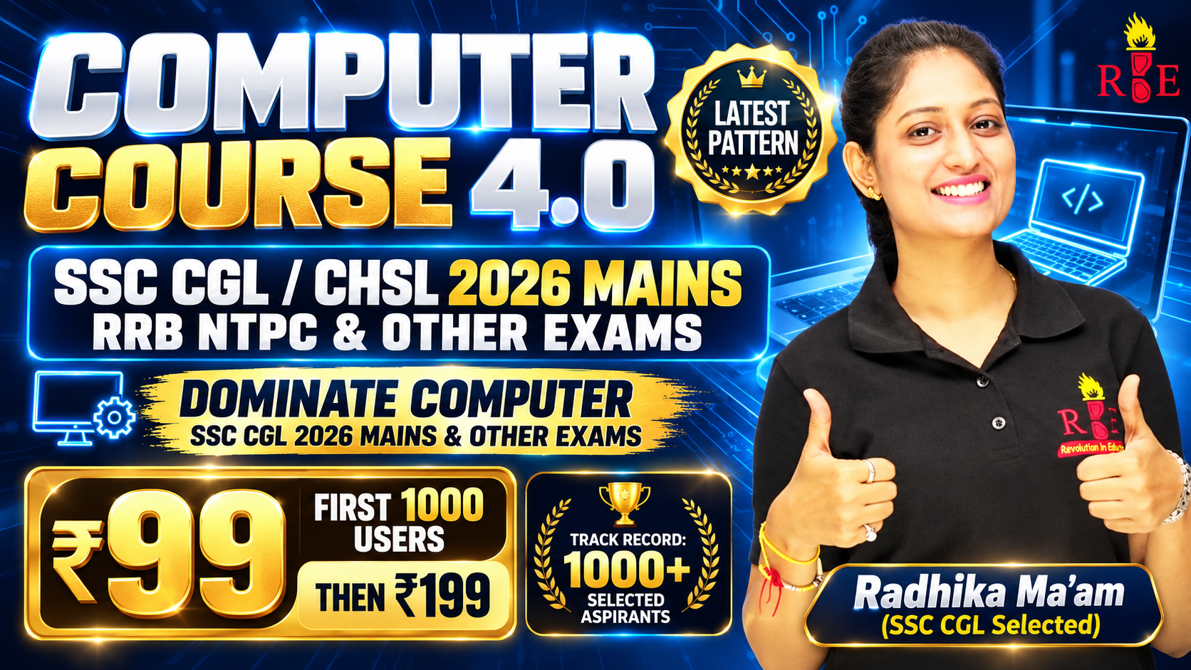 Computer Course 4.0 (Latest Pattern) | SSC CGL/CHSL 2026 Mains,, RRB NTPC | Radhika Ma’am