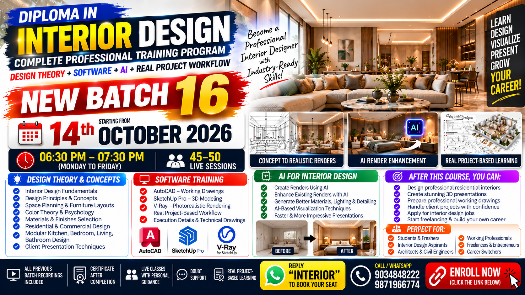 Diploma in Interior Designing Live 🟢