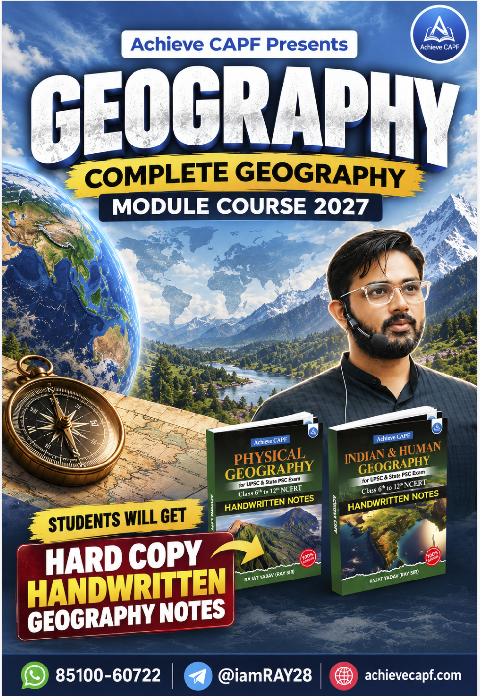  CAPF 2027 GEOGRAPHY MODULE with Geography Hardcopy Notes (By RaY Sir)