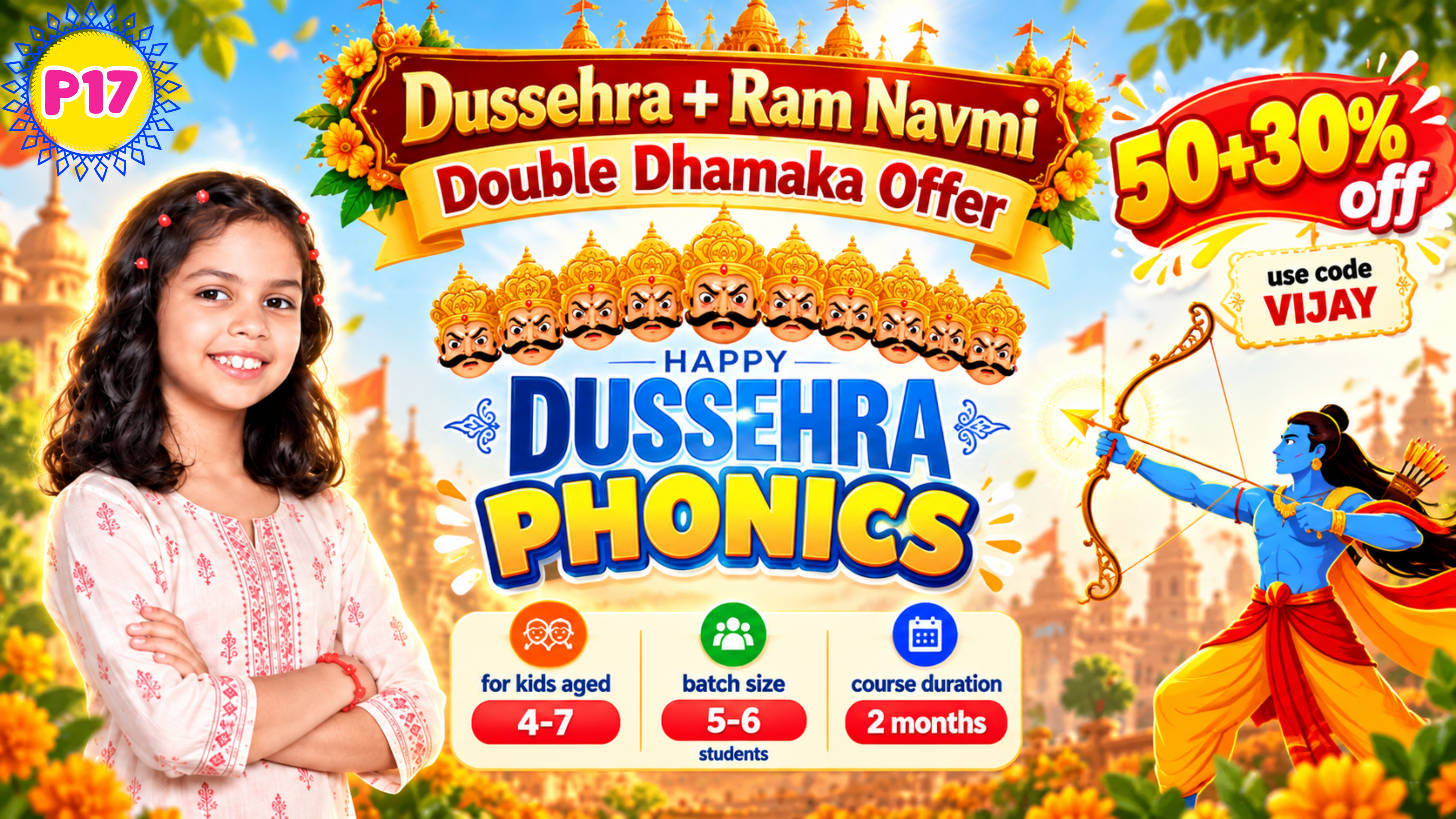  2-Month Phonetics Course on Zoom (P17 = 4-7 Year)