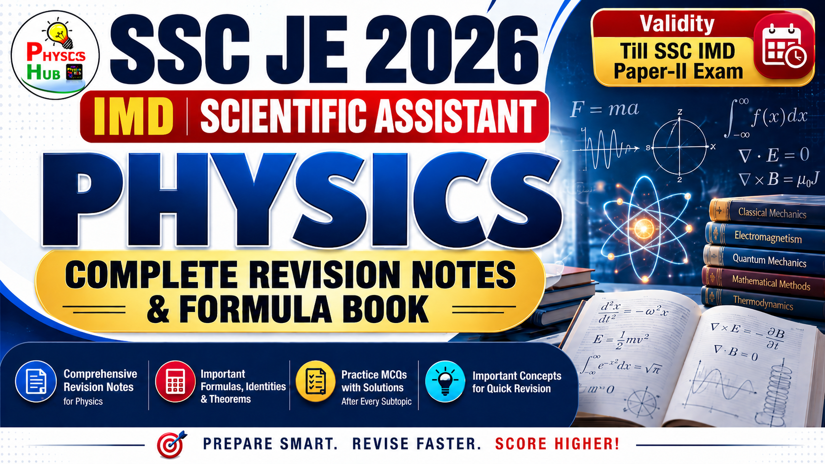SSC JE 2026 IMD Scientific Assistant Physics – Complete Revision Notes & Formula Book