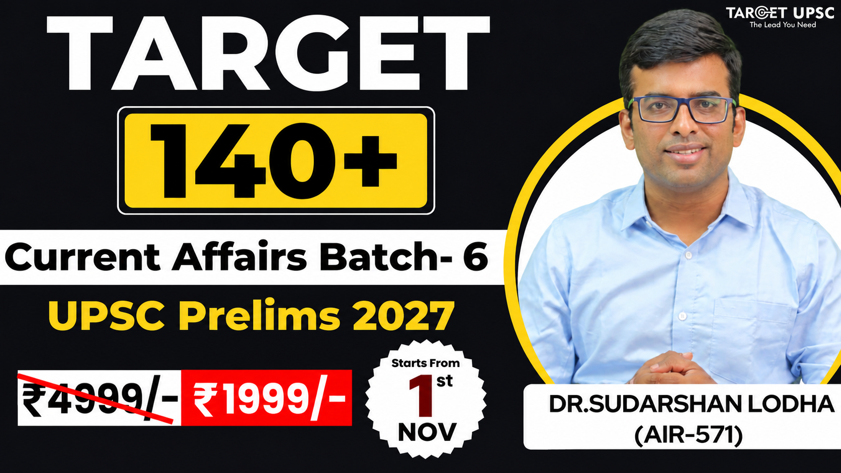 Target 140+ Current Affairs Batch 2027  Batch 6 ( 1st Nov )