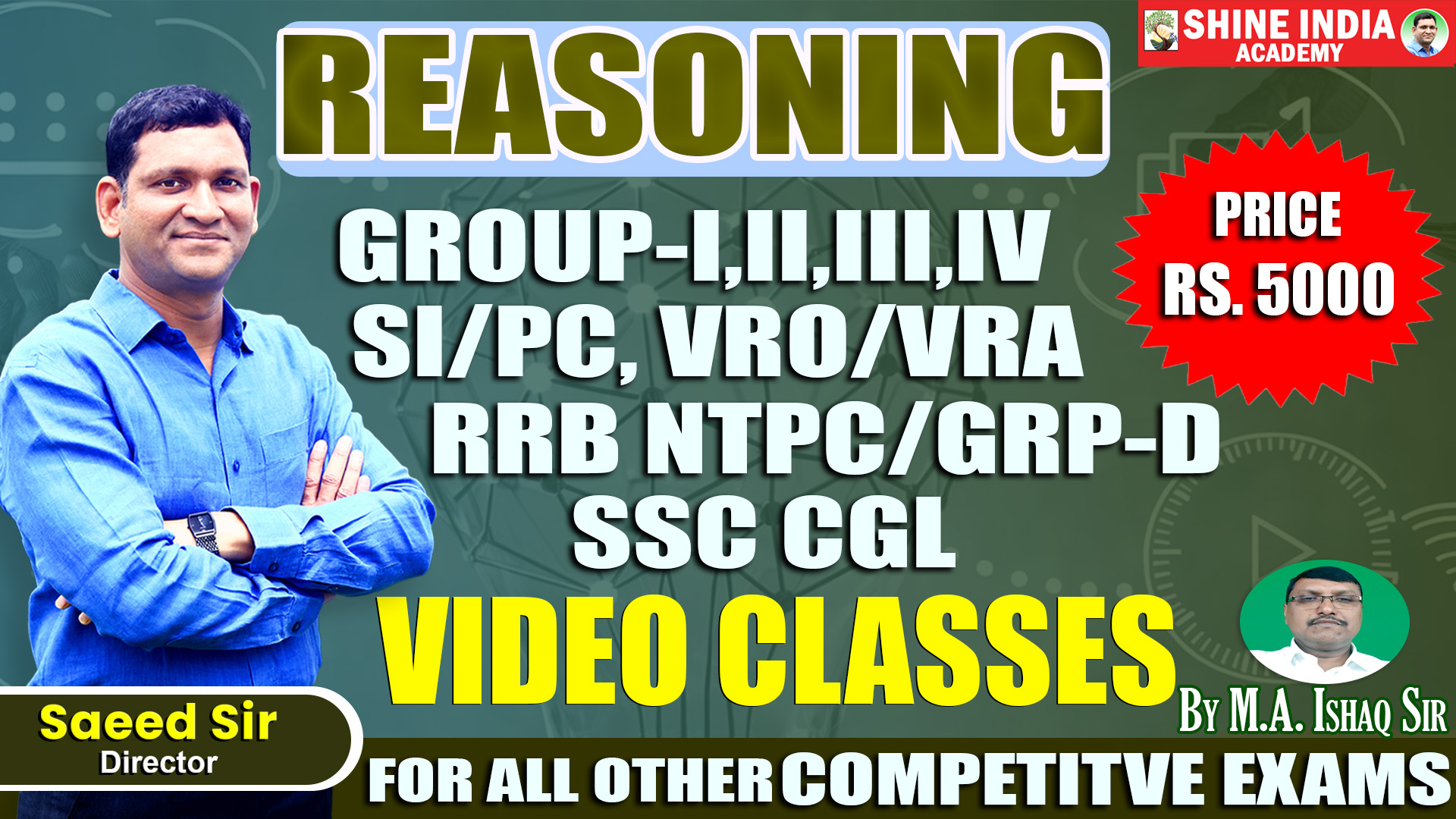REASONING 2025(GROUP - I,II,III,IV,AND SI &PC AND ALL COMPITATIVE EXAM