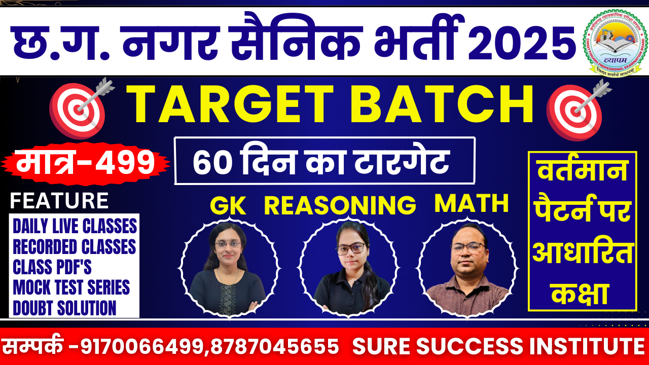 CG नगर सैनिक भर्ती (होम गार्ड ) 2025 ONLY 499-/