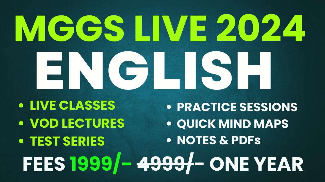 MGGS ENGLISH - 2024 [LIVE] - रामबाण दवा  