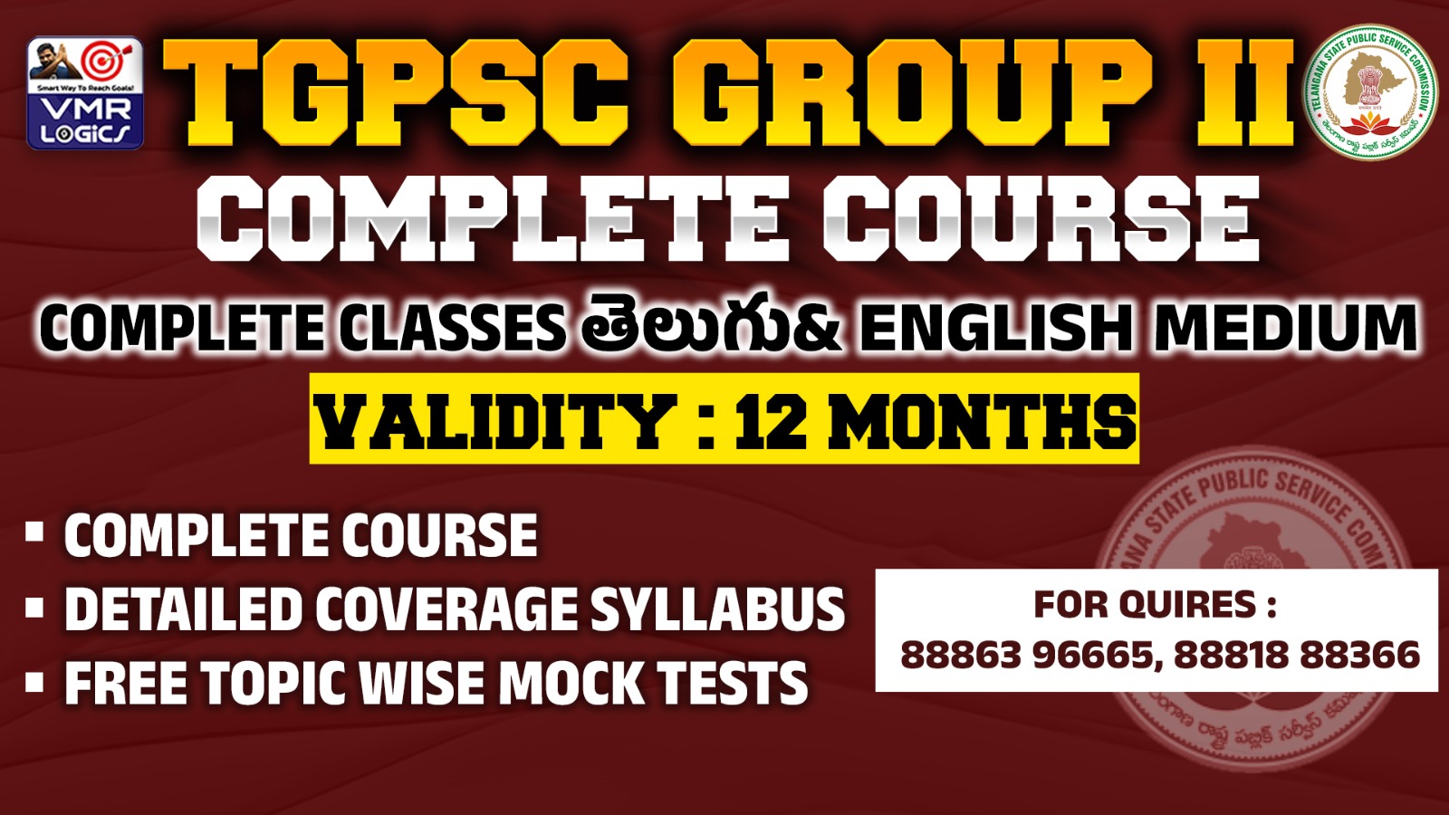 TSPSC GROUP 2 AND 3 (  12 Months)**