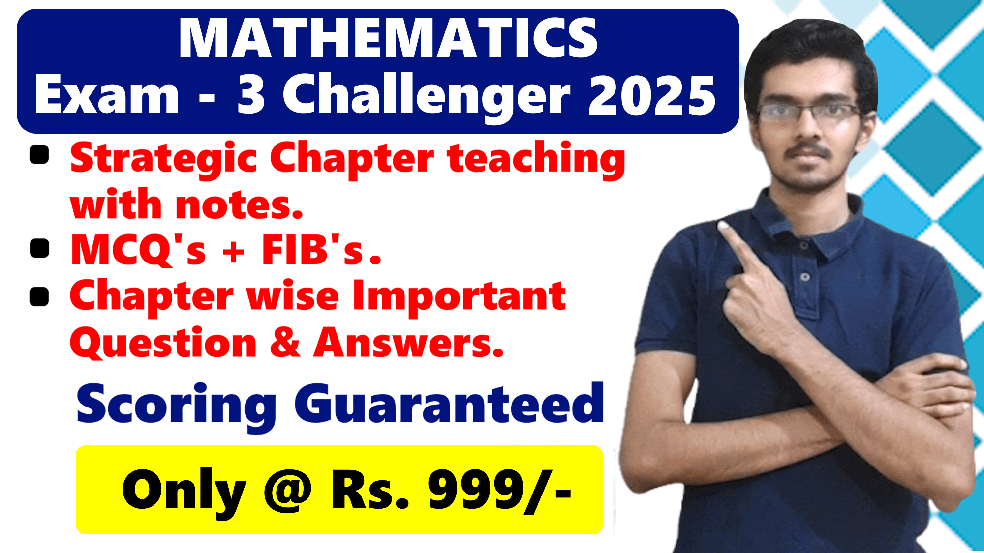 Maths EXAM 3 Challengers 2025
