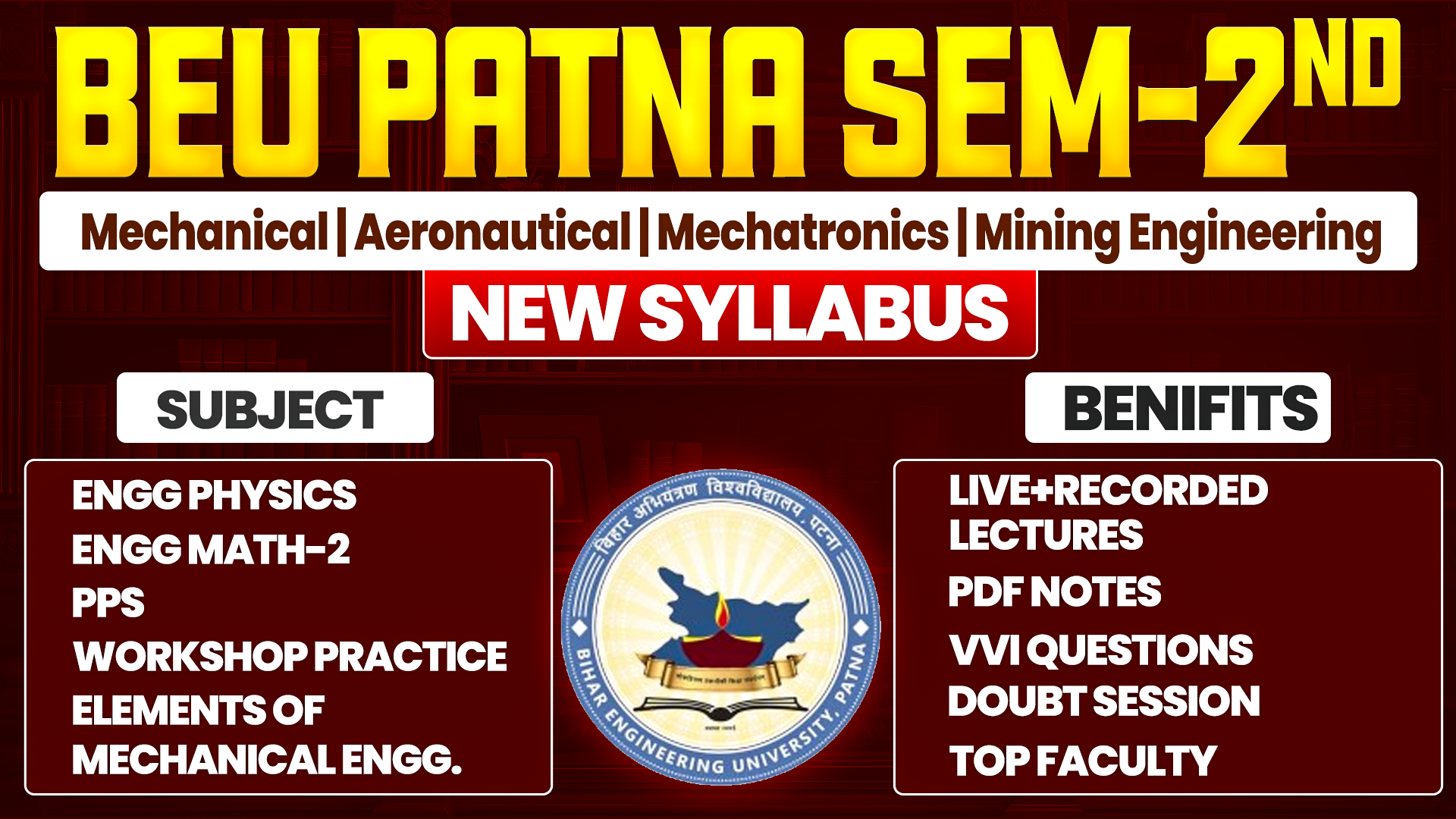 2ND SEM MECHANICAL/AERONAUTICAL/MECHATRONICS/BIOMEDICAL & ROBOTICS /MINING 