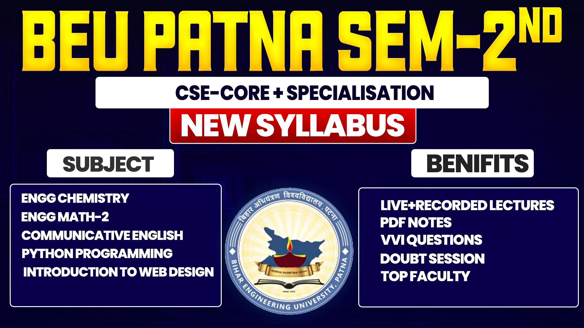 2ND SEM COMPUTER SCIENCE ENGG. CORE+SPECIALISATION