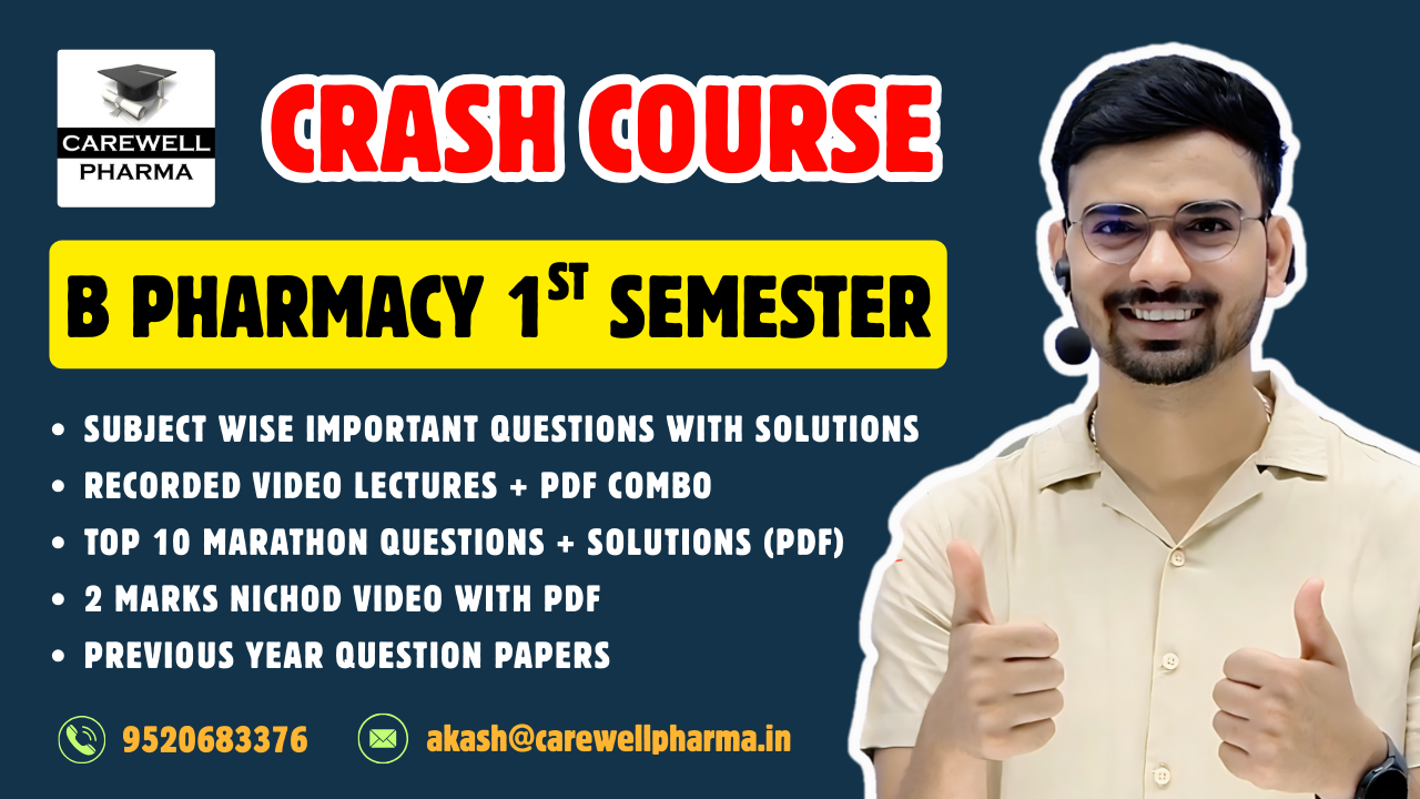 B Pharmacy 1st Semester Crash Course