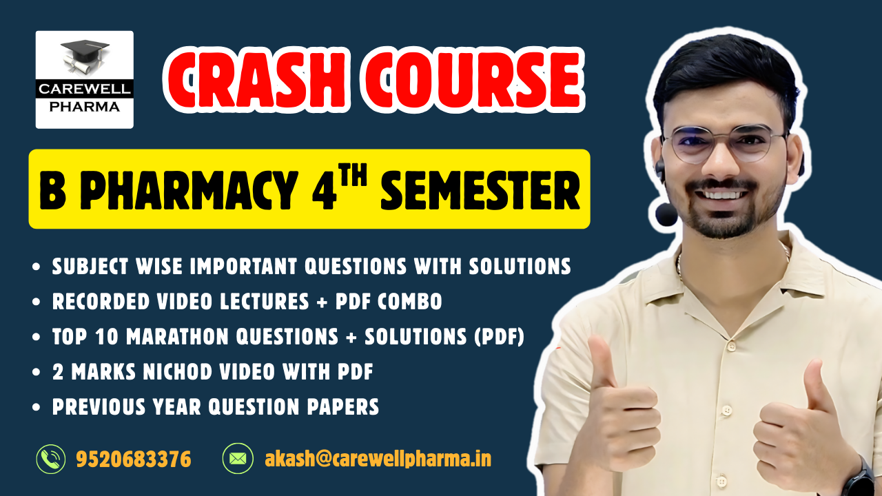 B Pharmacy 4th Semester Crash Course