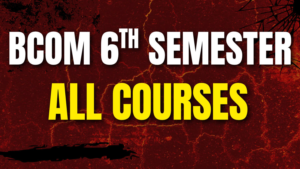 BCOM 6th Semester 2026 Courses