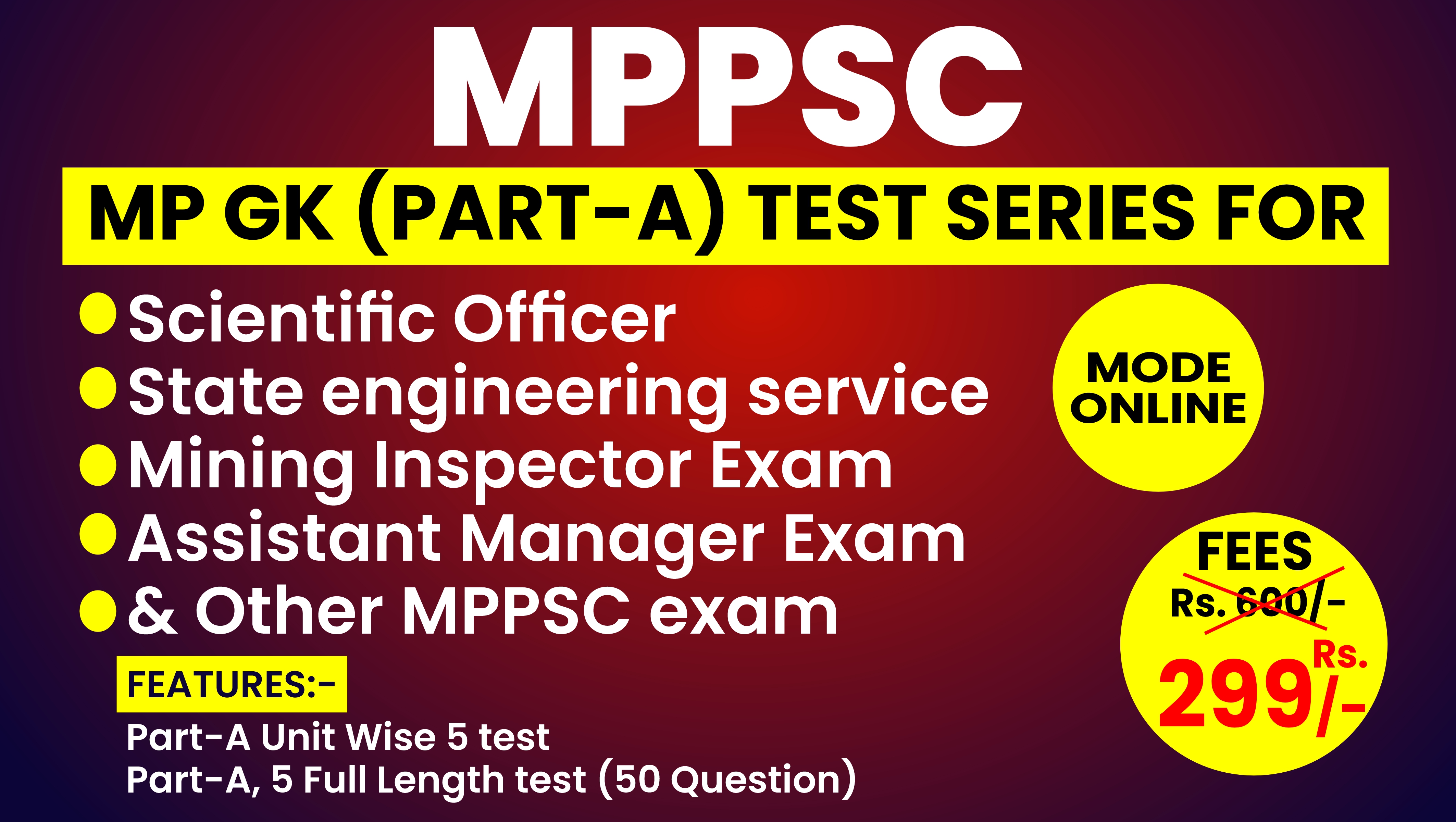 MP GS (Part-A) Test Series for MPPPSC