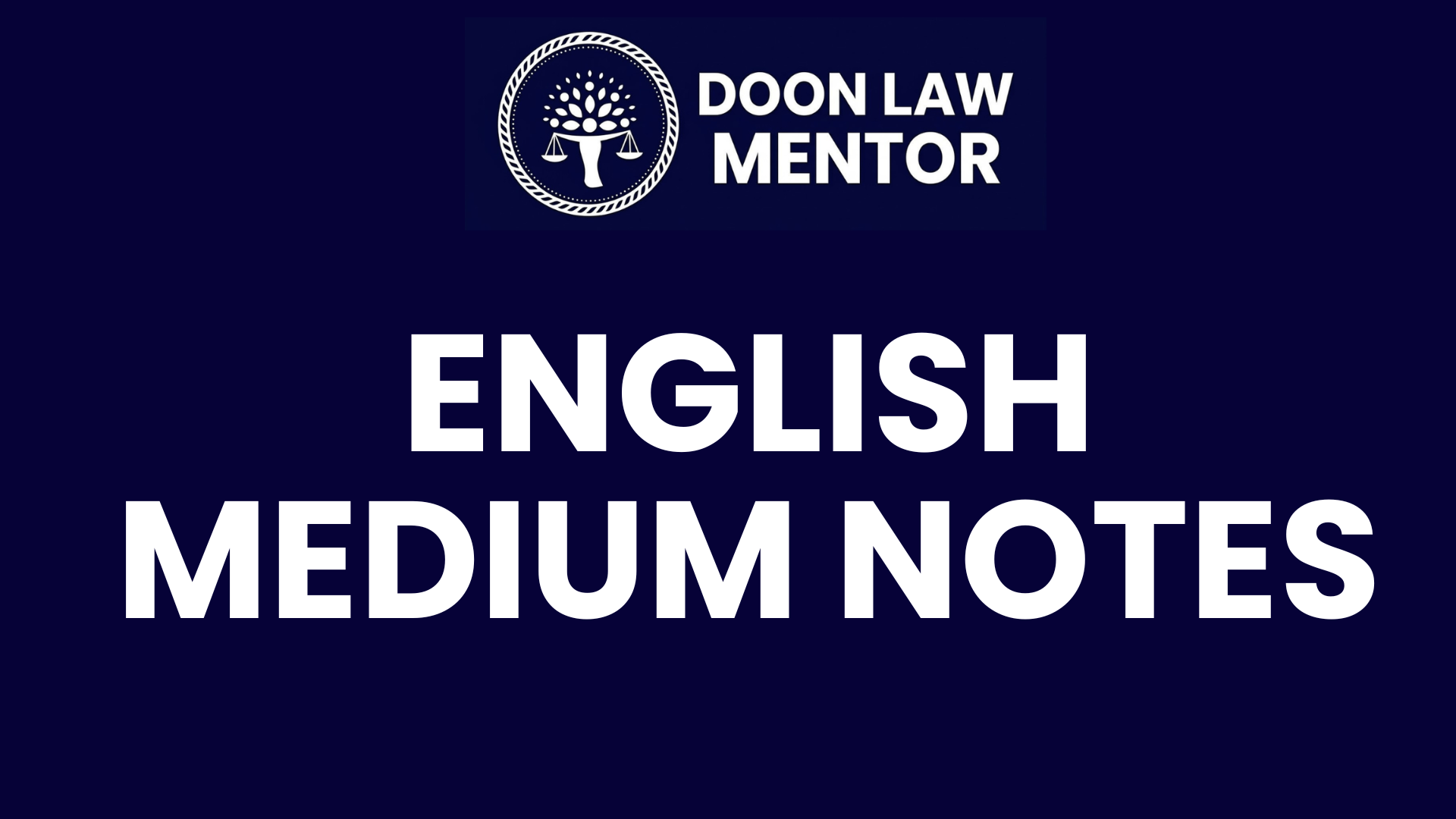 English Medium Notes
