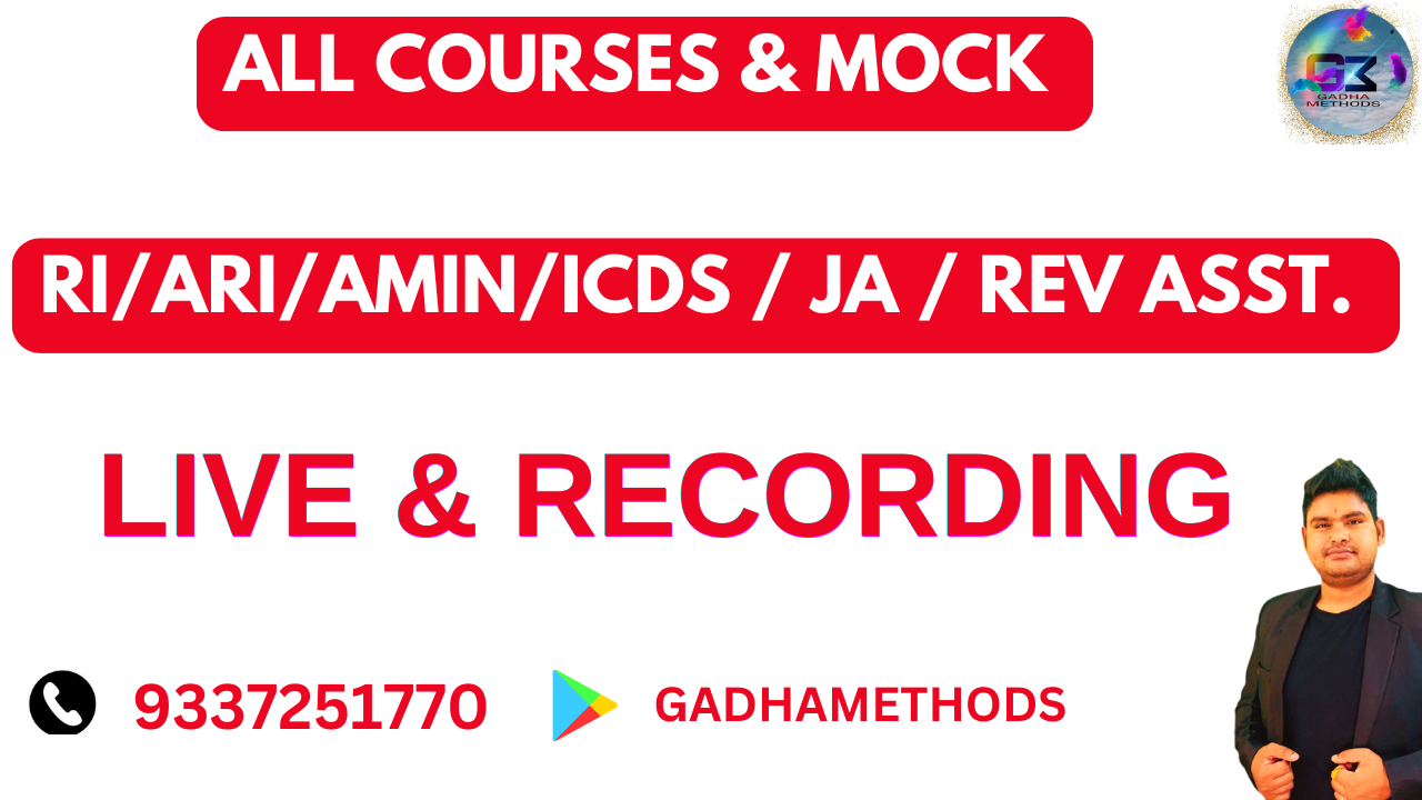 OSSSC (RI/ARI/AMIN/ICDS / JA / REV ASST.) ALL COURSES & MOCK