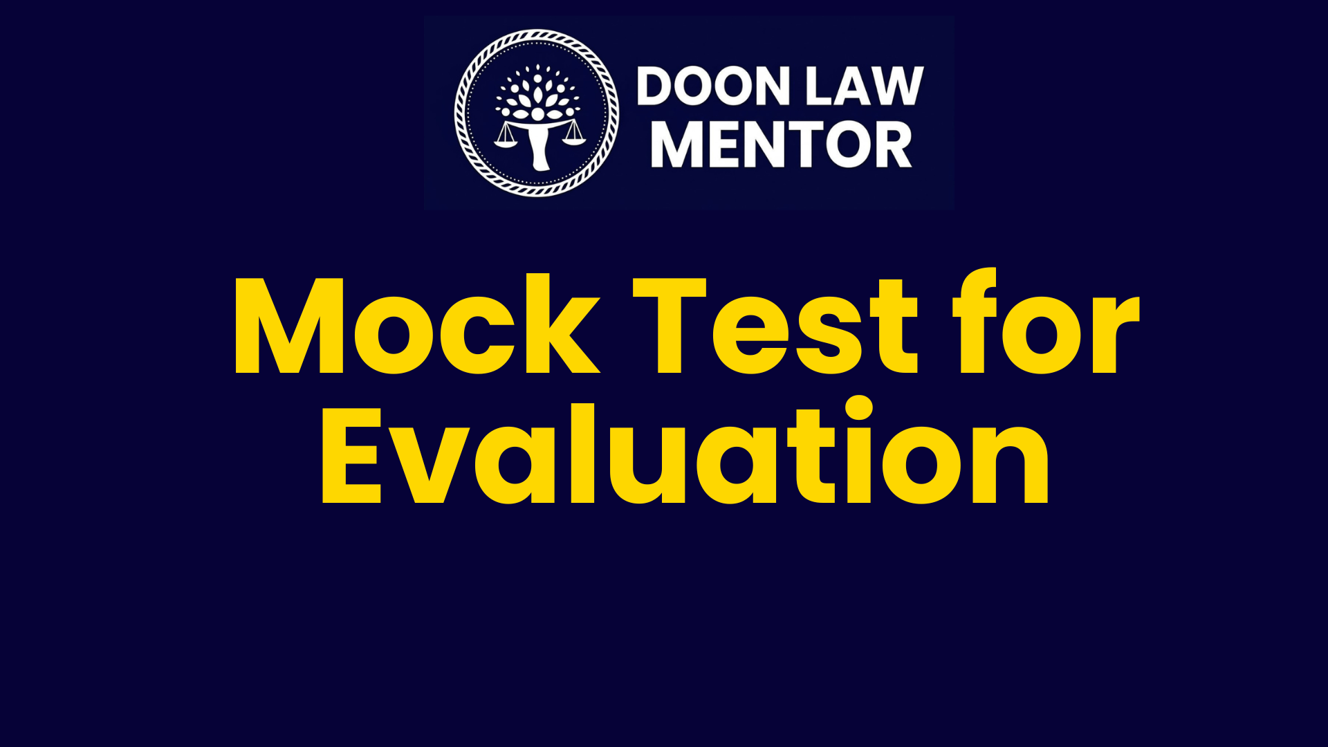 Mock Test For Evaluation