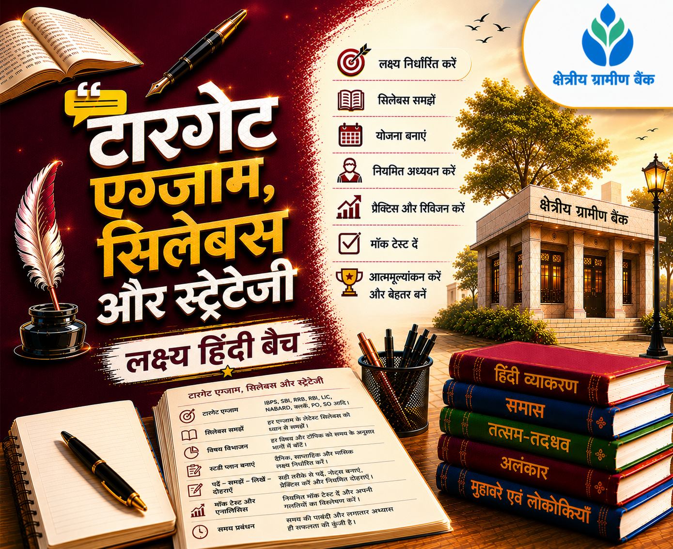 टारगेट एग्जाम, सिलेबस और स्ट्रेटेजी