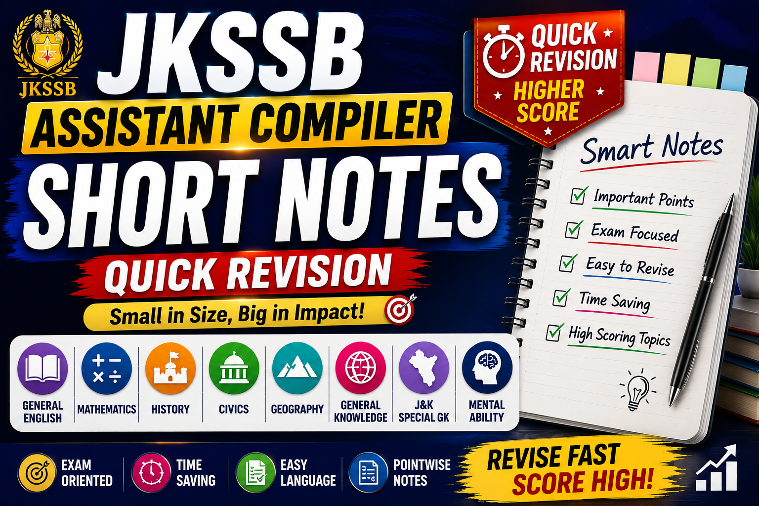 JKSSB SHORT NOTES/QUICK REVISION