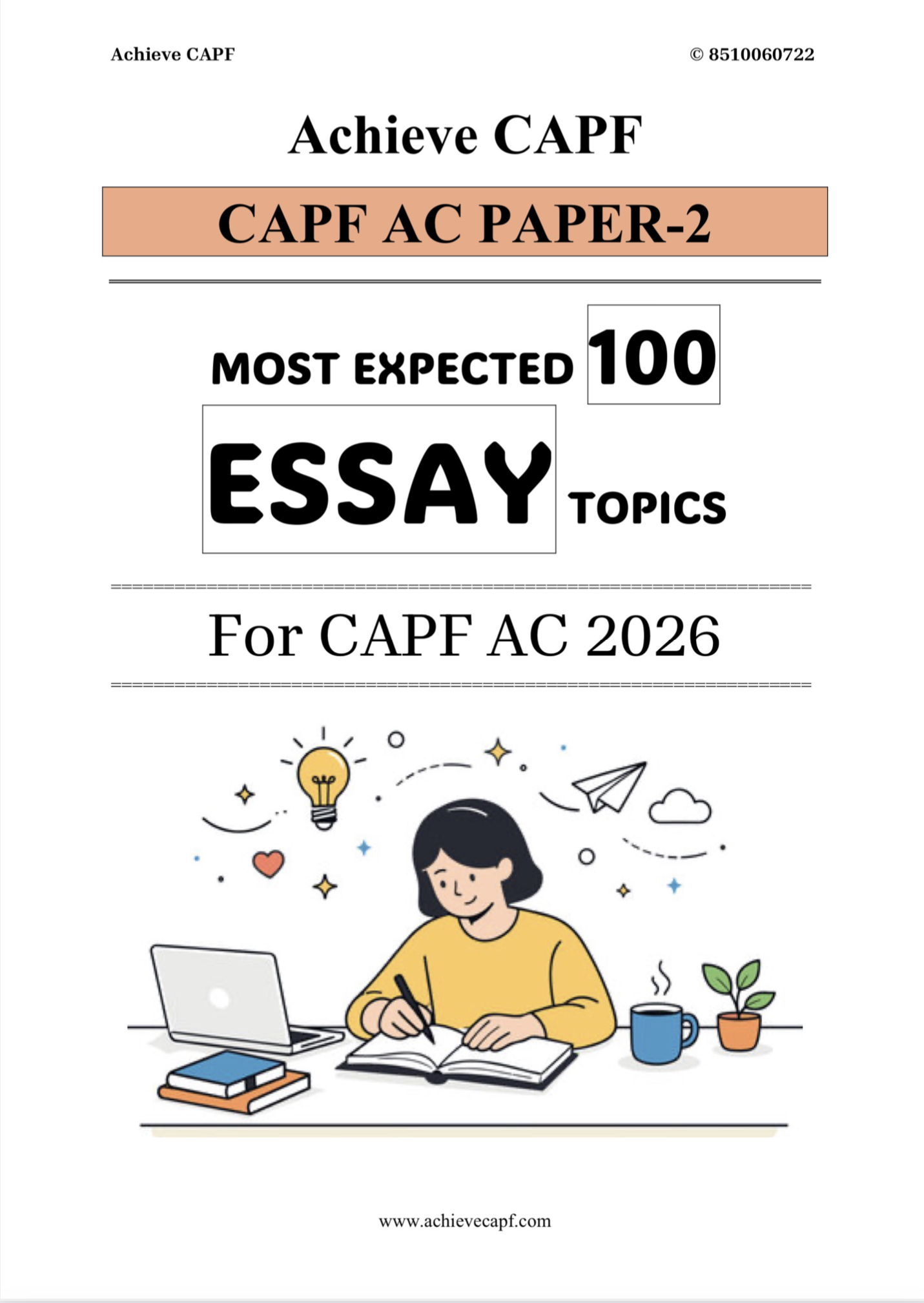 PAPER-2 EXPECTED ESSAY TOPICS for CAPF 2026 @AchieveCAPF