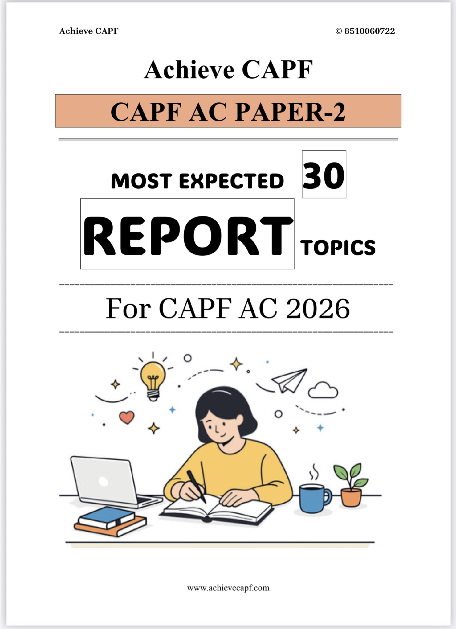PAPER-2 EXPECTED REPORT TOPICS for CAPF 2026 @AchieveCAPF