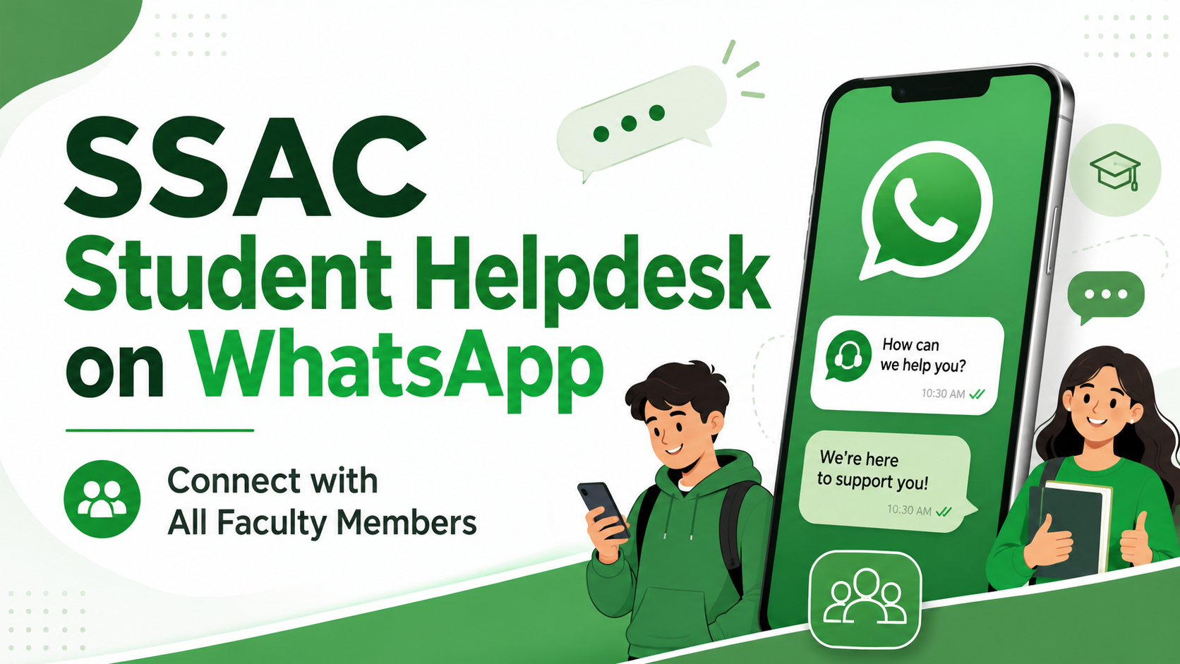 SSAC Student Helpdesk WhatsApp (Connect with all faculty members)