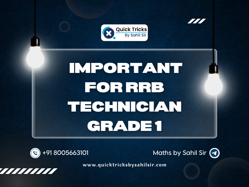 Important for RRB Technician Grade 1