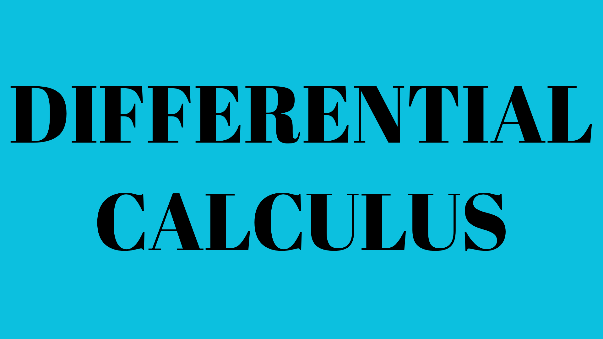 Differential Calculus