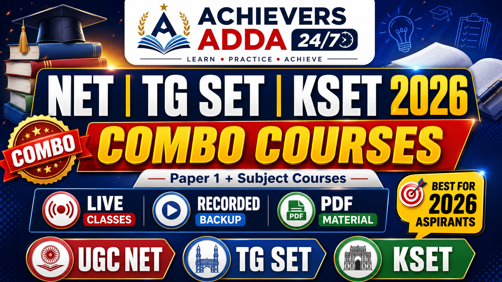 NET & TG SET & KSET Combo Courses